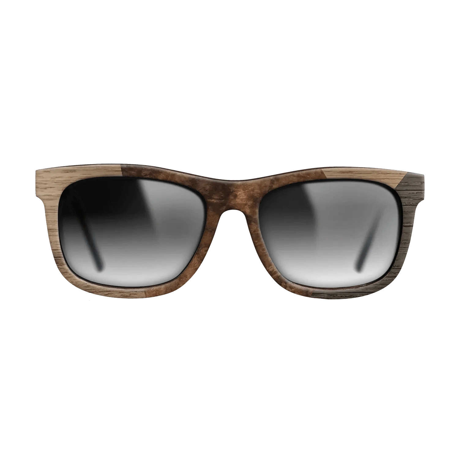 Walnut Burl,Walnut: Straight Grain,Rosewood Reconstituted: Angle Cut - The Hero - Square - 1683 - SIRIS wood optic