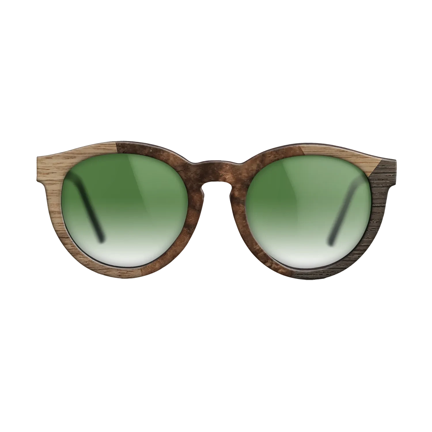 Walnut Burl,Walnut: Straight Grain,Rosewood Reconstituted: Angle Cut - The Rebel - Round - 1683 - SIRIS wood optic