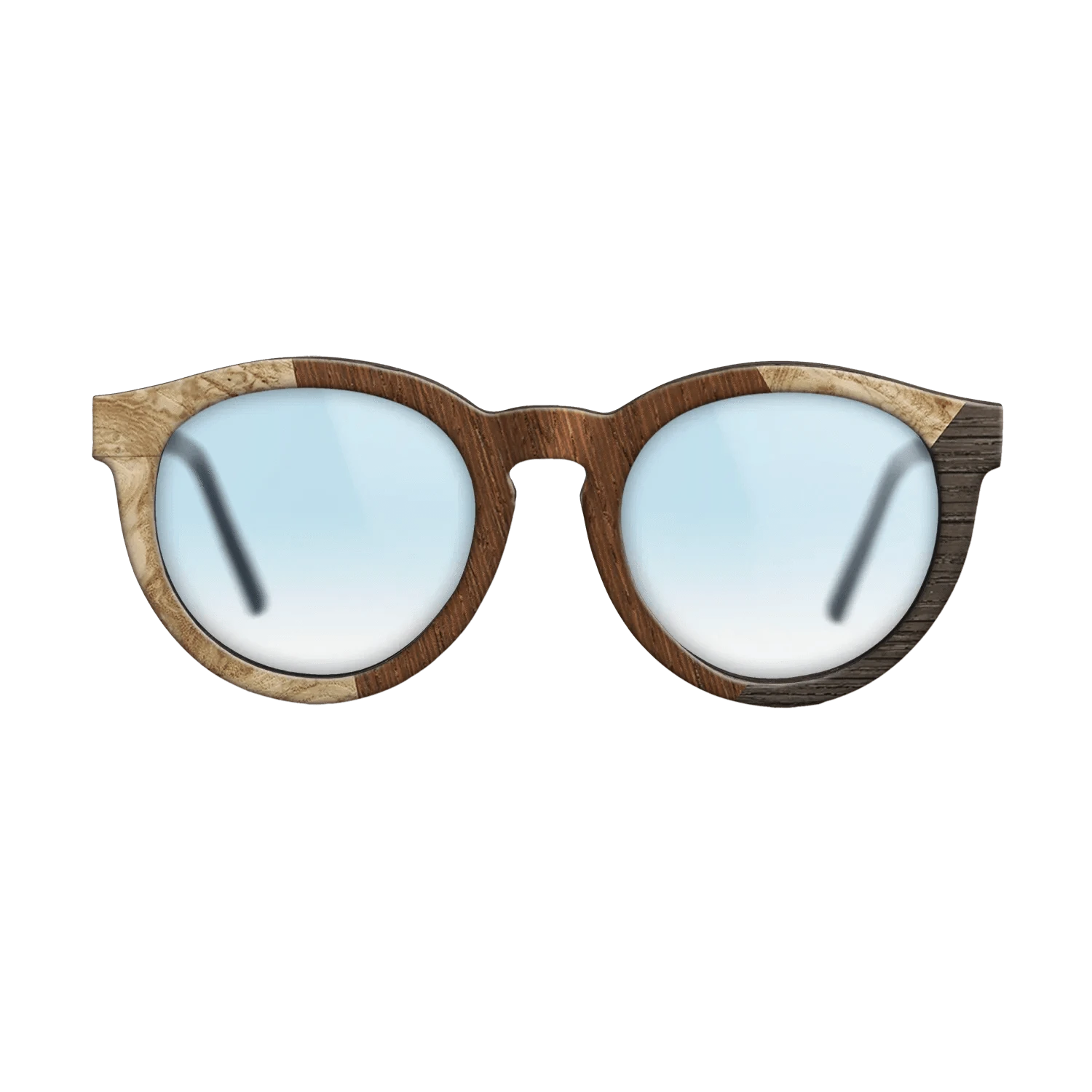 Wenge,Olive Burl,Fumed Oak: Angle Cut - The Rebel - Round - SIRIS wood optic