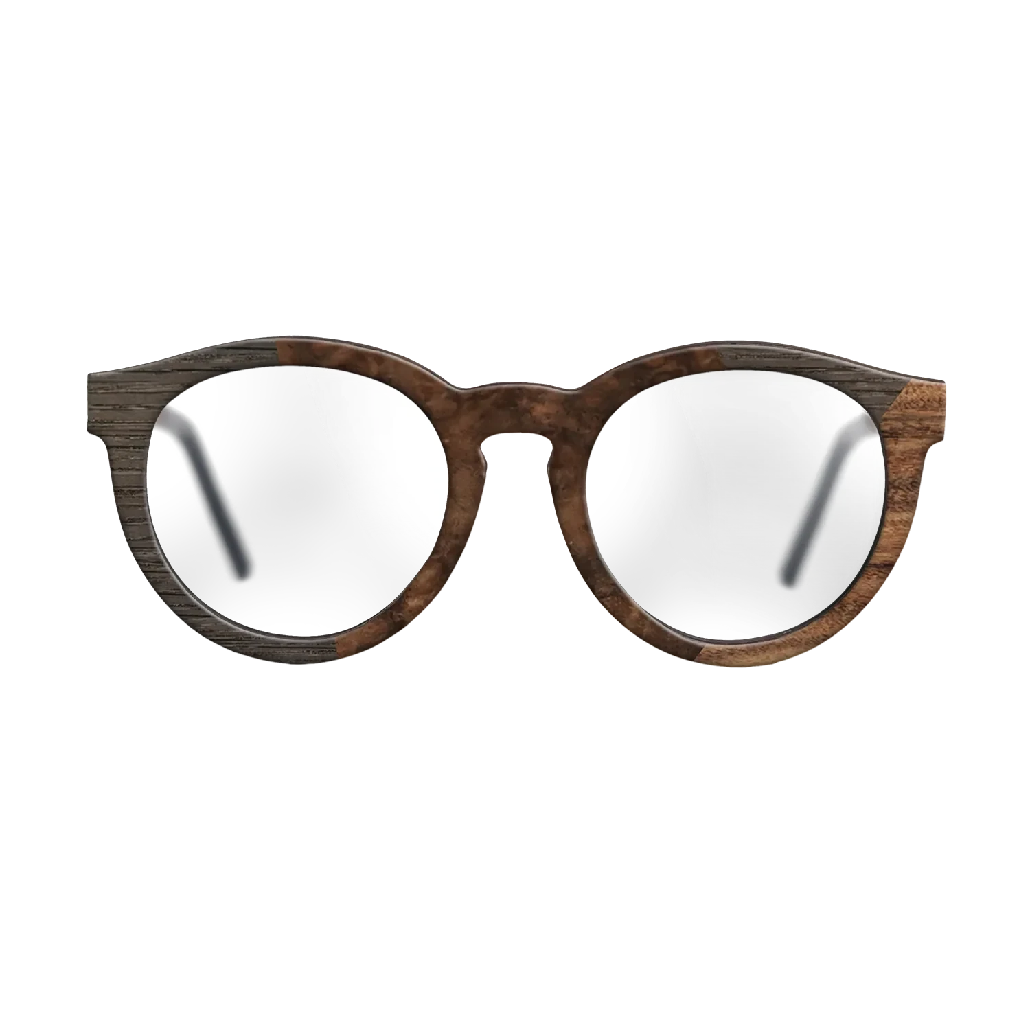 Walnut Burl,Fumed Oak,Santos Rosewood Dark: Angle Cut - The Rebel - Round - SIRIS wood optic