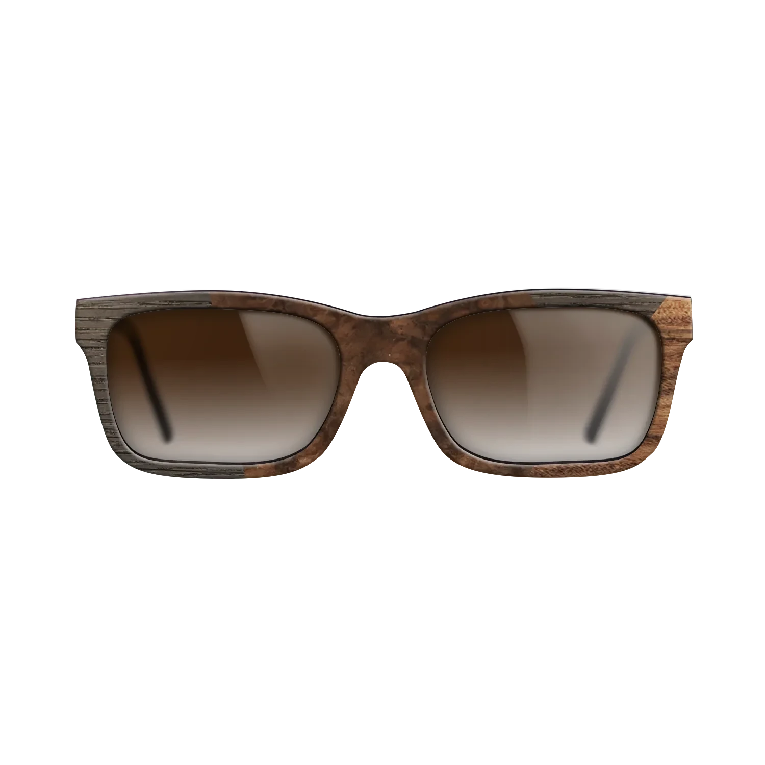 Walnut Burl,Fumed Oak,Santos Rosewood Dark: Angle Cut - The Sage - Rectangle - SIRIS wood optic