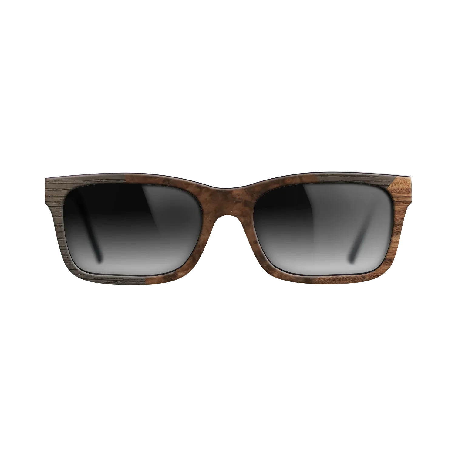 Walnut Burl,Fumed Oak,Santos Rosewood Dark: Angle Cut - The Sage - Rectangle - SIRIS wood optic