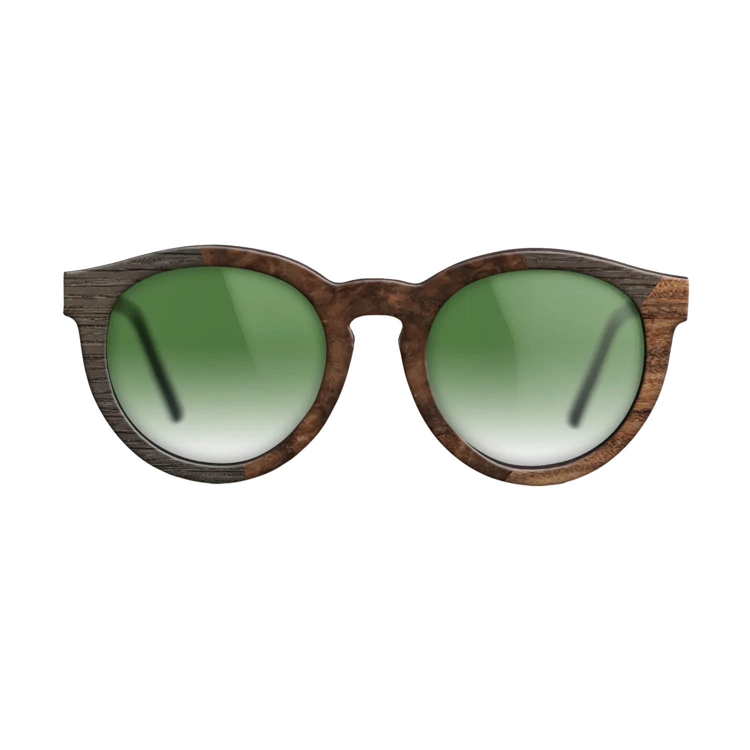 Walnut Burl,Fumed Oak,Santos Rosewood Dark: Angle Cut - The Rebel - Round - SIRIS wood optic