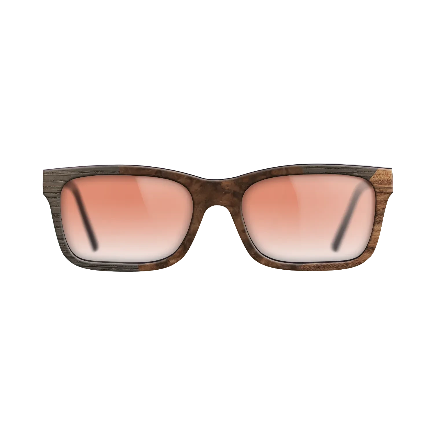 Walnut Burl,Fumed Oak,Santos Rosewood Dark: Angle Cut - The Sage - Rectangle - SIRIS wood optic