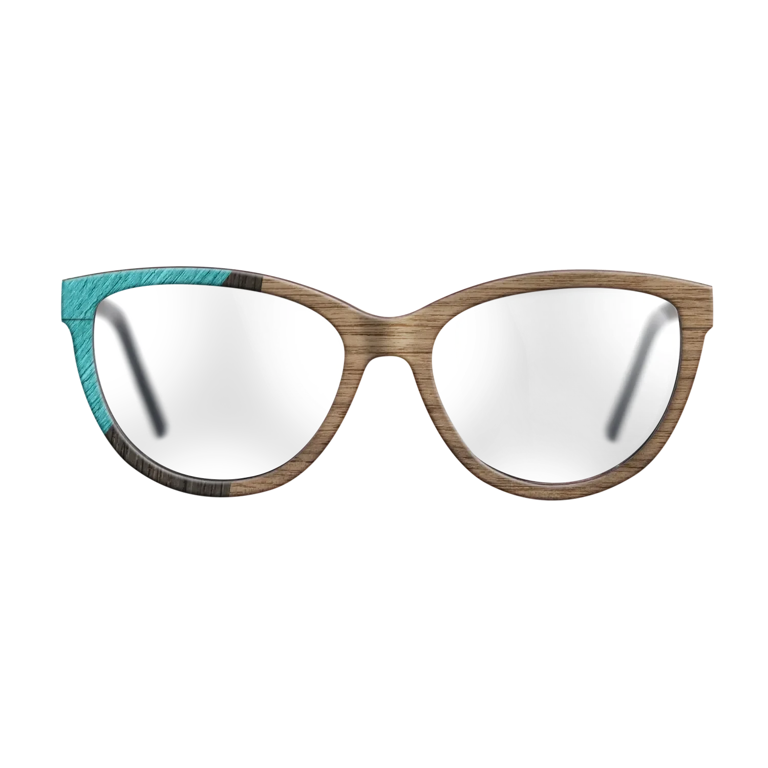 Walnut: Straight Grain,Poplar Dyed: Turquoise,Fumed Oak: Geometric - The Maiden - Cat - SIRIS wood optic