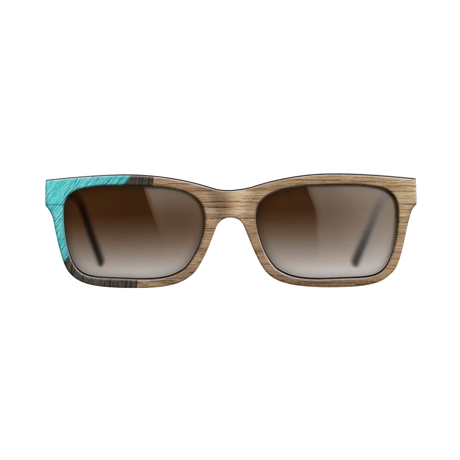 Walnut: Straight Grain,Poplar Dyed: Turquoise,Fumed Oak: Geometric - The Sage - Rectangle - SIRIS wood optic