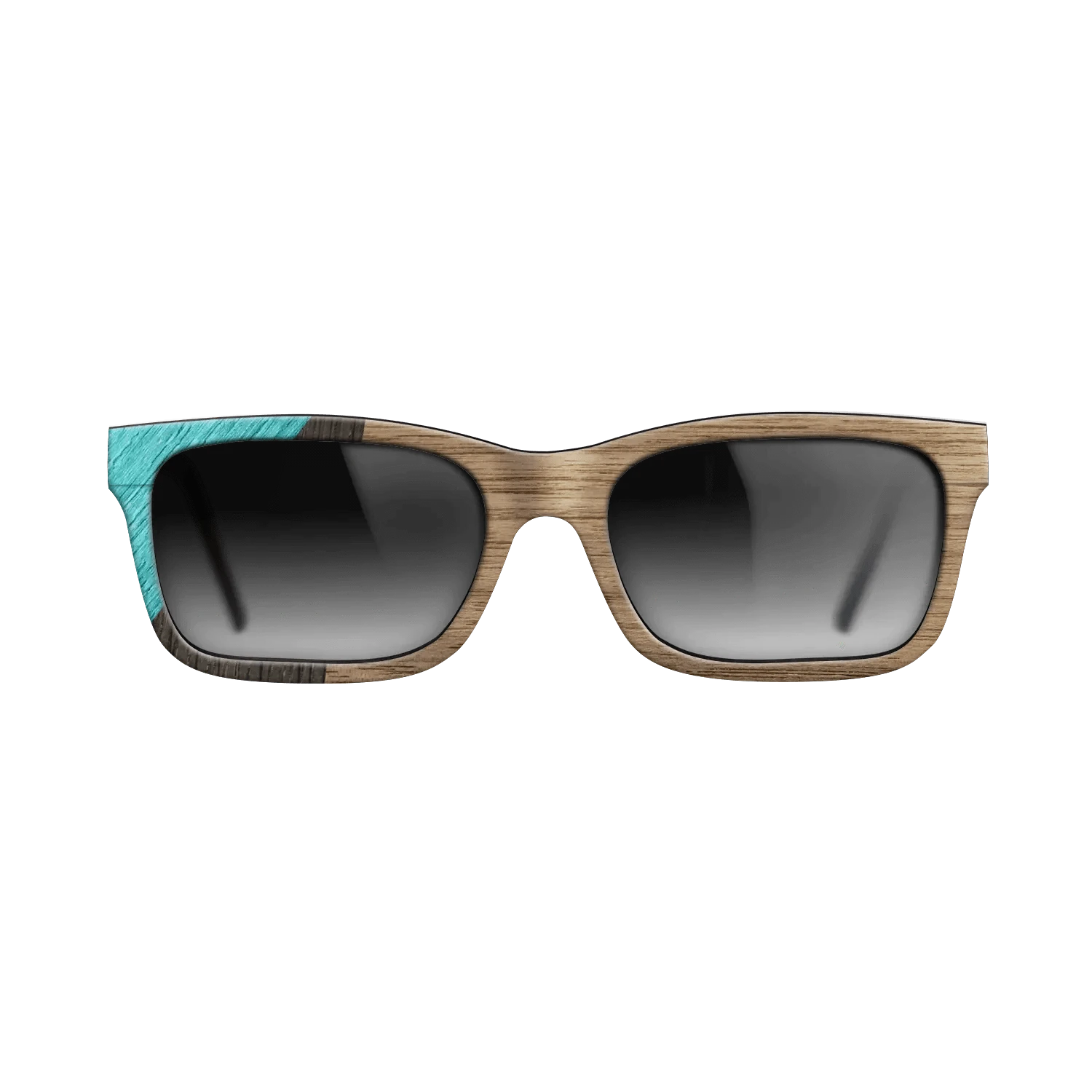 Walnut: Straight Grain,Poplar Dyed: Turquoise,Fumed Oak: Geometric - The Sage - Rectangle - SIRIS wood optic