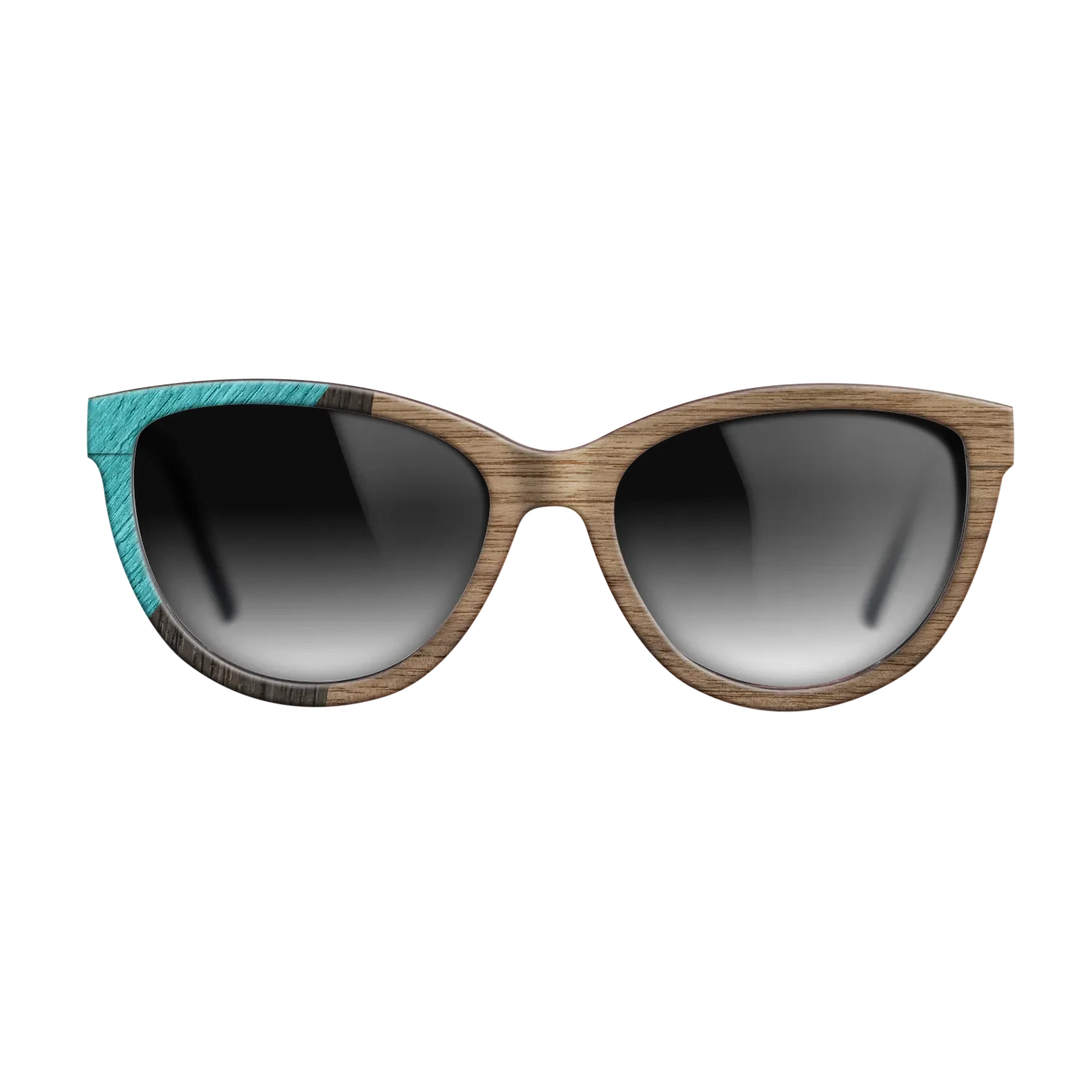 Walnut: Straight Grain,Poplar Dyed: Turquoise,Fumed Oak: Geometric - The Maiden - Cat - SIRIS wood optic