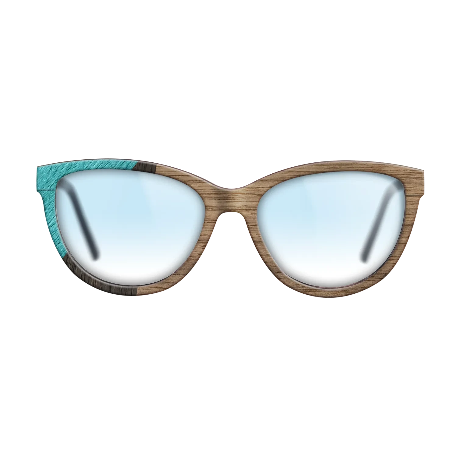 Walnut: Straight Grain,Poplar Dyed: Turquoise,Fumed Oak: Geometric - The Maiden - Cat - SIRIS wood optic