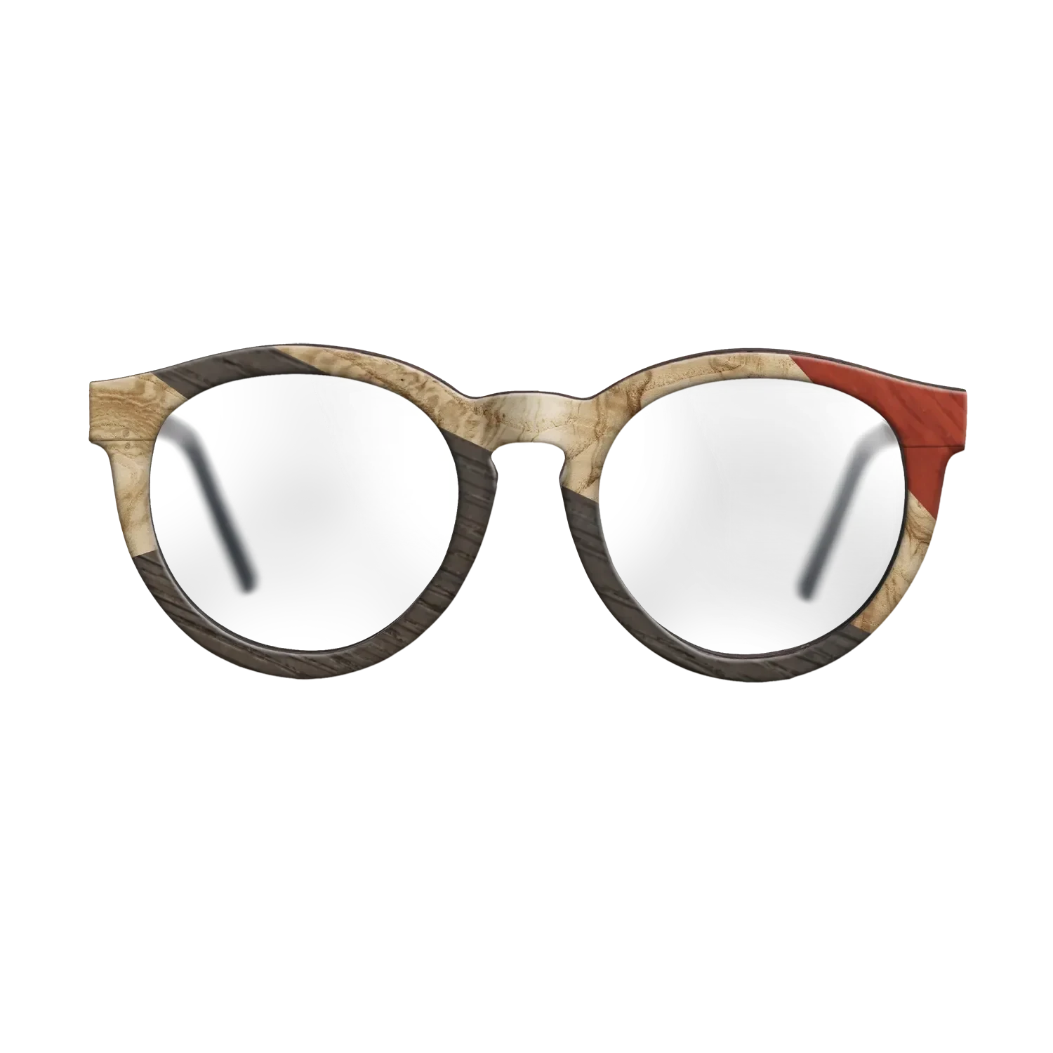 Olive Burl,Italian Ebony,Poplar Dyed: Red,Fumed Oak: Geometric - The Rebel - Round - SIRIS wood optic