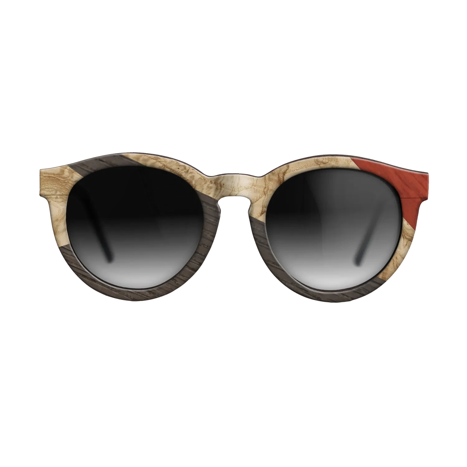 Olive Burl,Italian Ebony,Poplar Dyed: Red,Fumed Oak: Geometric - The Rebel - Round - SIRIS wood optic