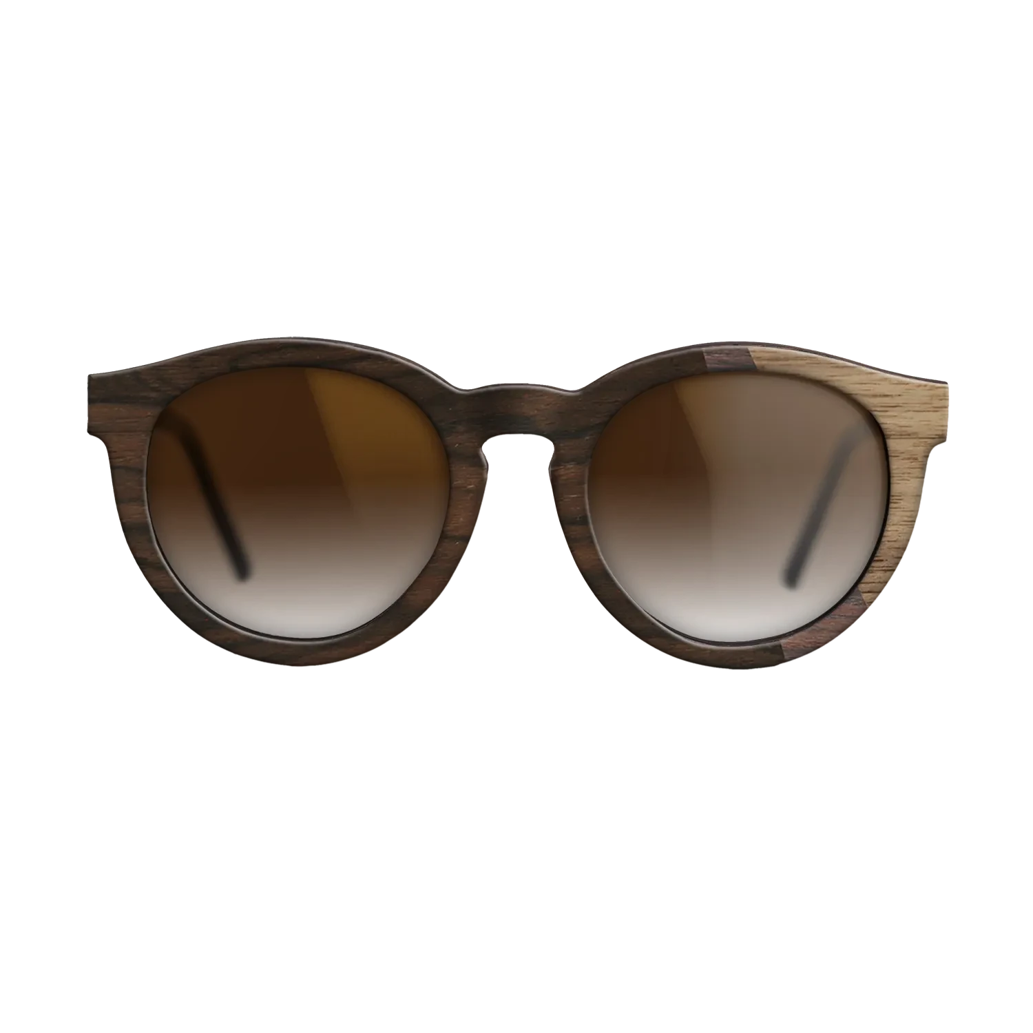 Ziricote Dark Quartered,Walnut Claro Dark,Walnut: Straight Grain: Angle Cut - The Rebel - Round - SIRIS wood optic