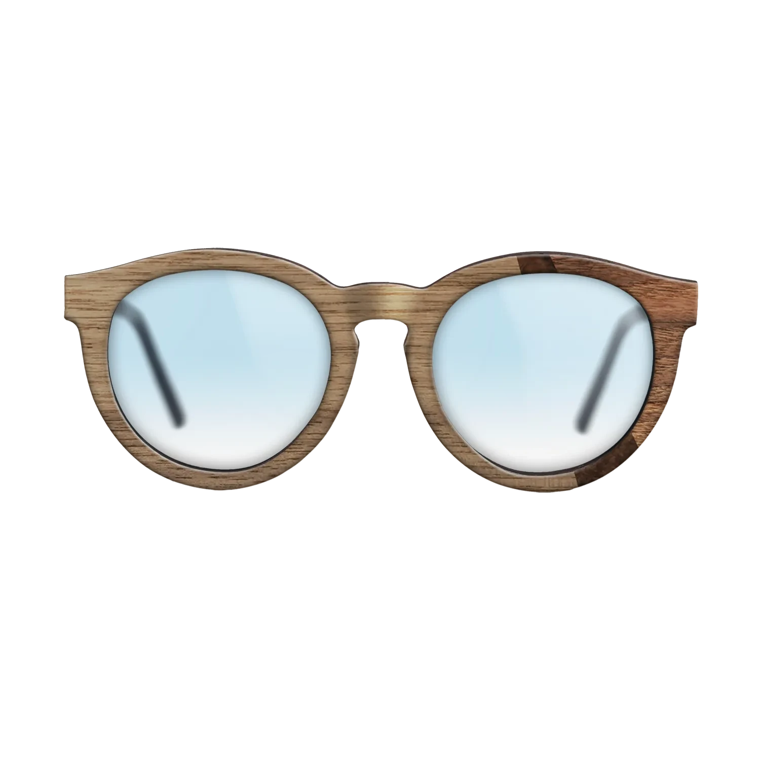 Walnut: Straight Grain,Walnut Burl,Walnut Claro Dark: Angle Cut - The Rebel - Round - SIRIS wood optic