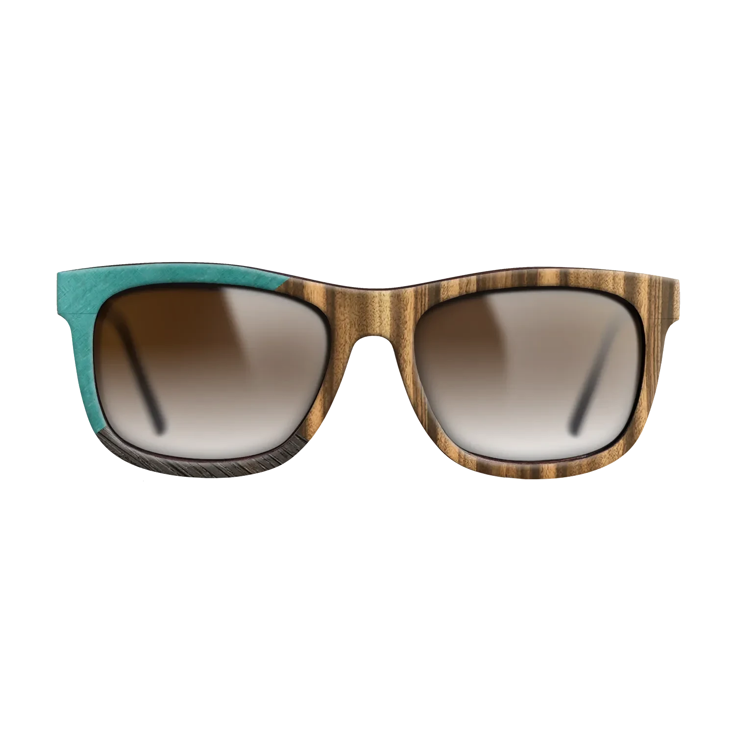 Zebrawood Reconstituted,Poplar Dyed: Turquoise,Fumed Oak: Geometric - The Hero - Square - SIRIS wood optic