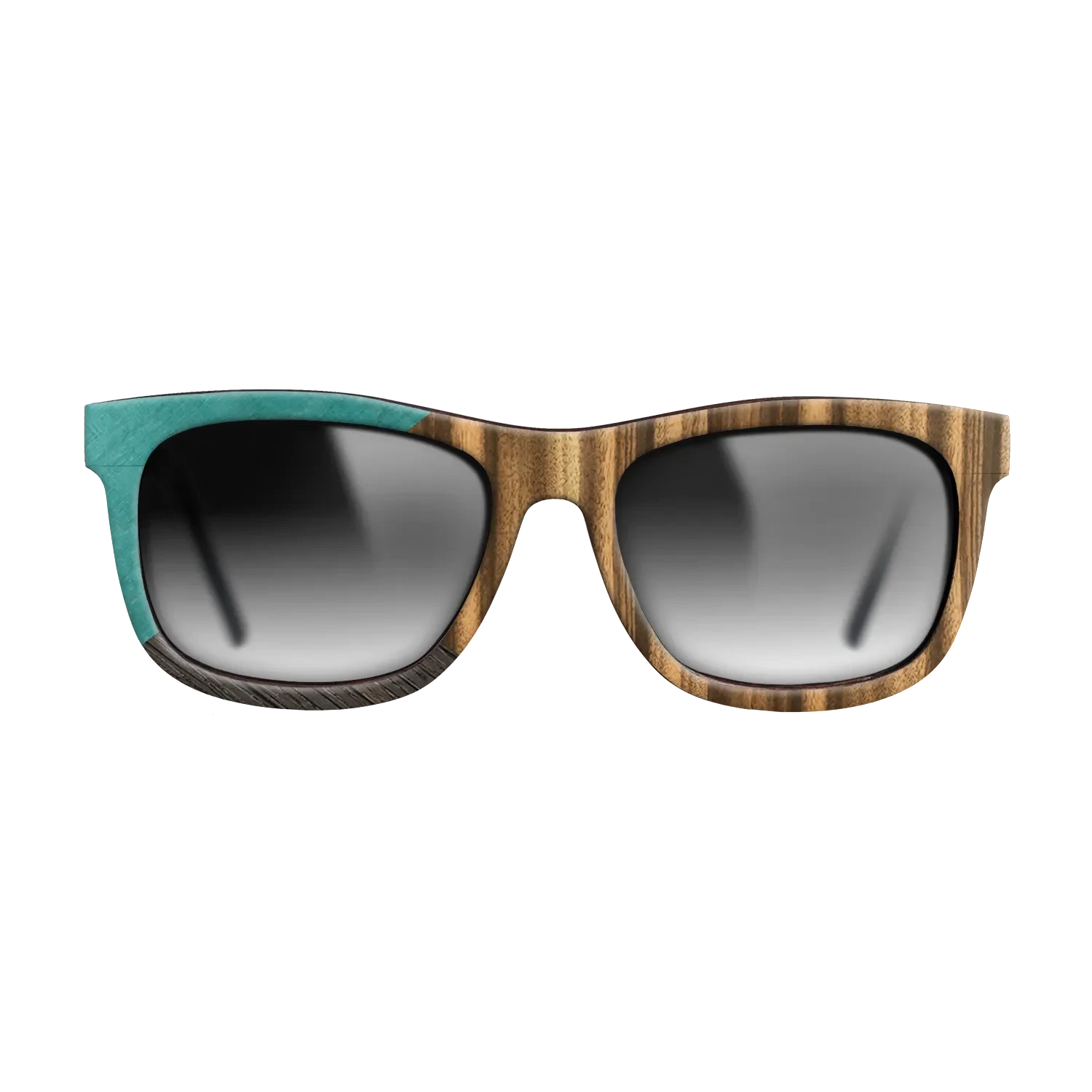 Zebrawood Reconstituted,Poplar Dyed: Turquoise,Fumed Oak: Geometric - The Hero - Square - SIRIS wood optic