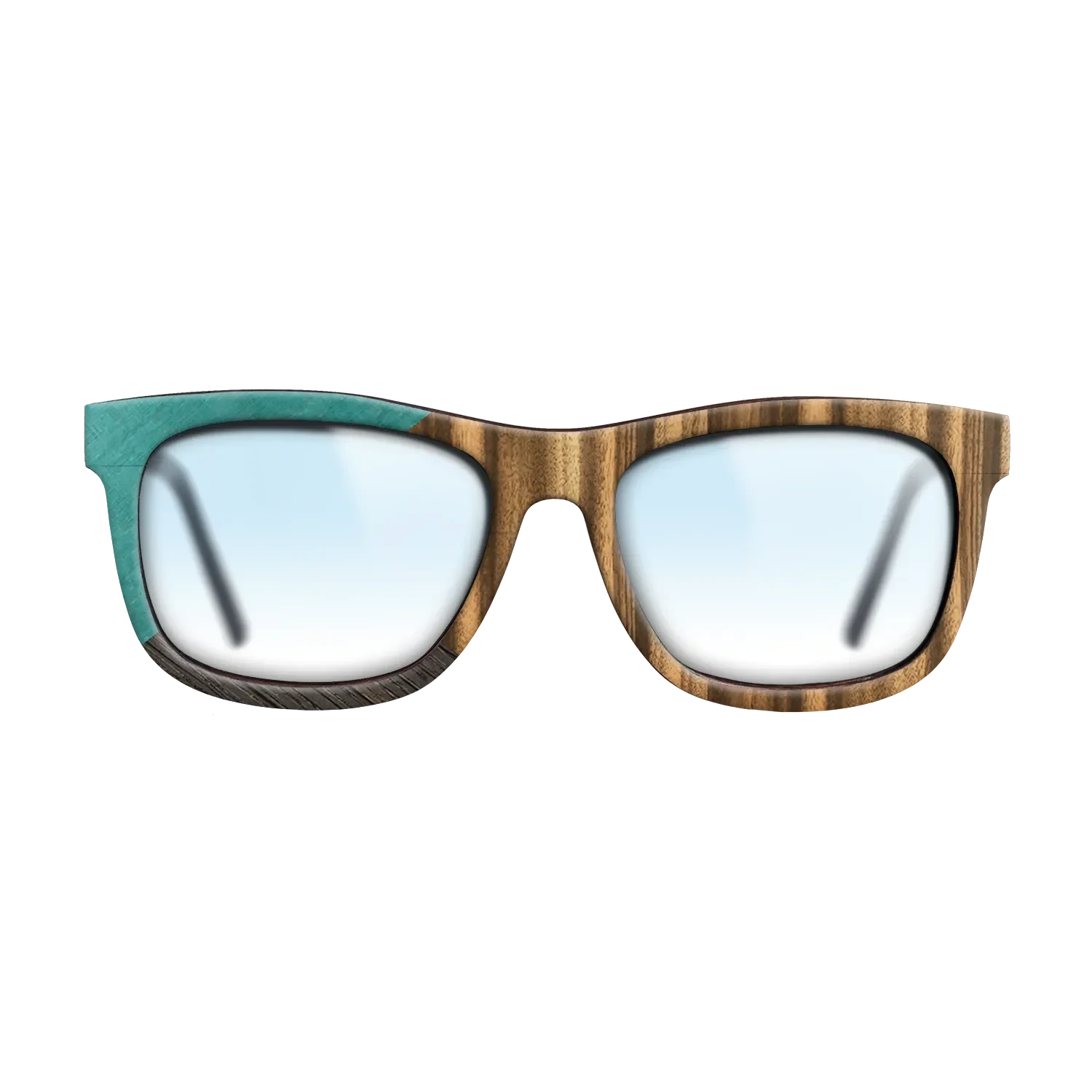 Zebrawood Reconstituted,Poplar Dyed: Turquoise,Fumed Oak: Geometric - The Hero - Square - SIRIS wood optic