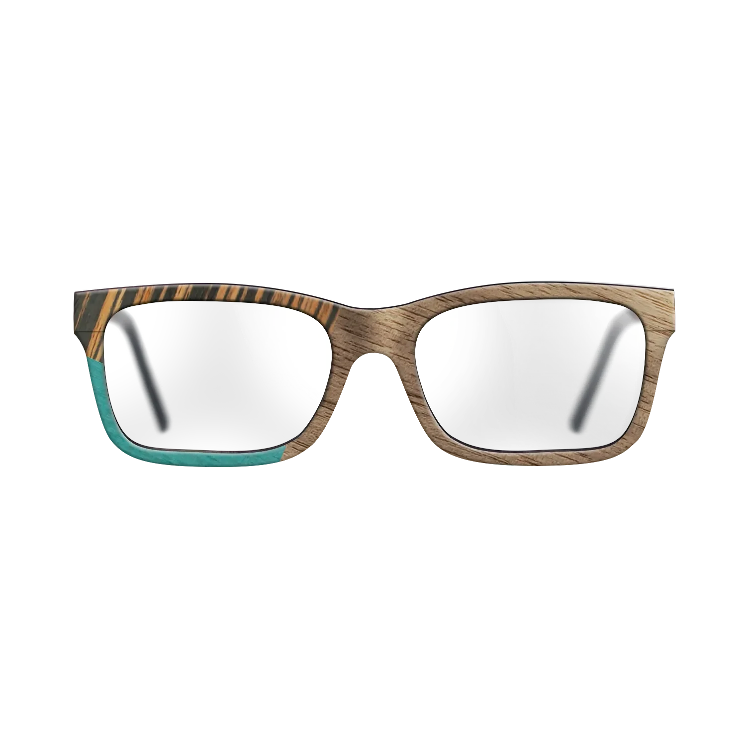 Walnut: Straight Grain,Fumed Oak,Italian Ebony,Poplar Dyed: Turquoise: Geometric - The Sage - Block - SIRIS wood optic