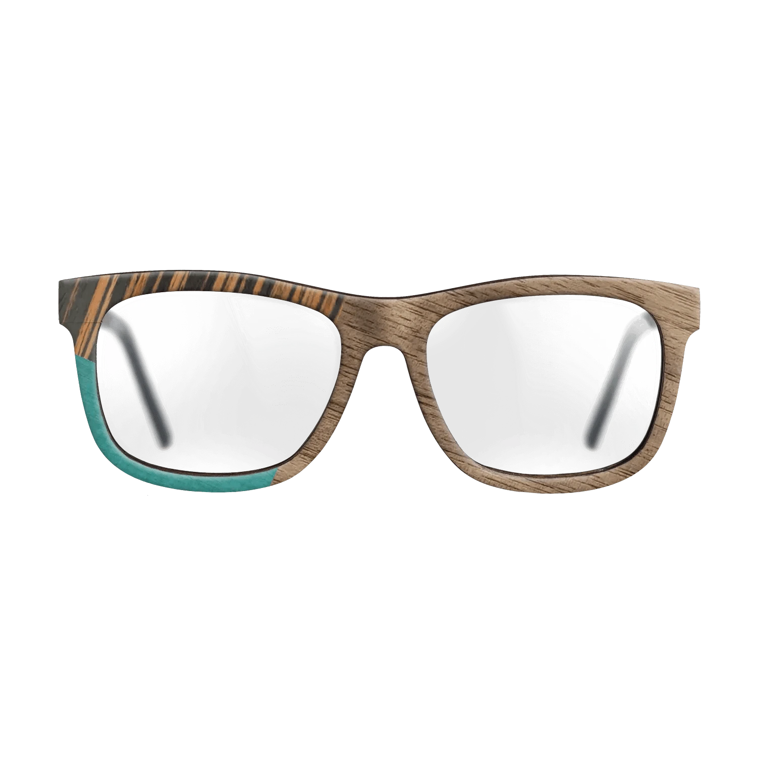 Walnut: Straight Grain,Fumed Oak,Italian Ebony,Poplar Dyed: Turquoise: Geometric - The Hero - Square - SIRIS wood optic