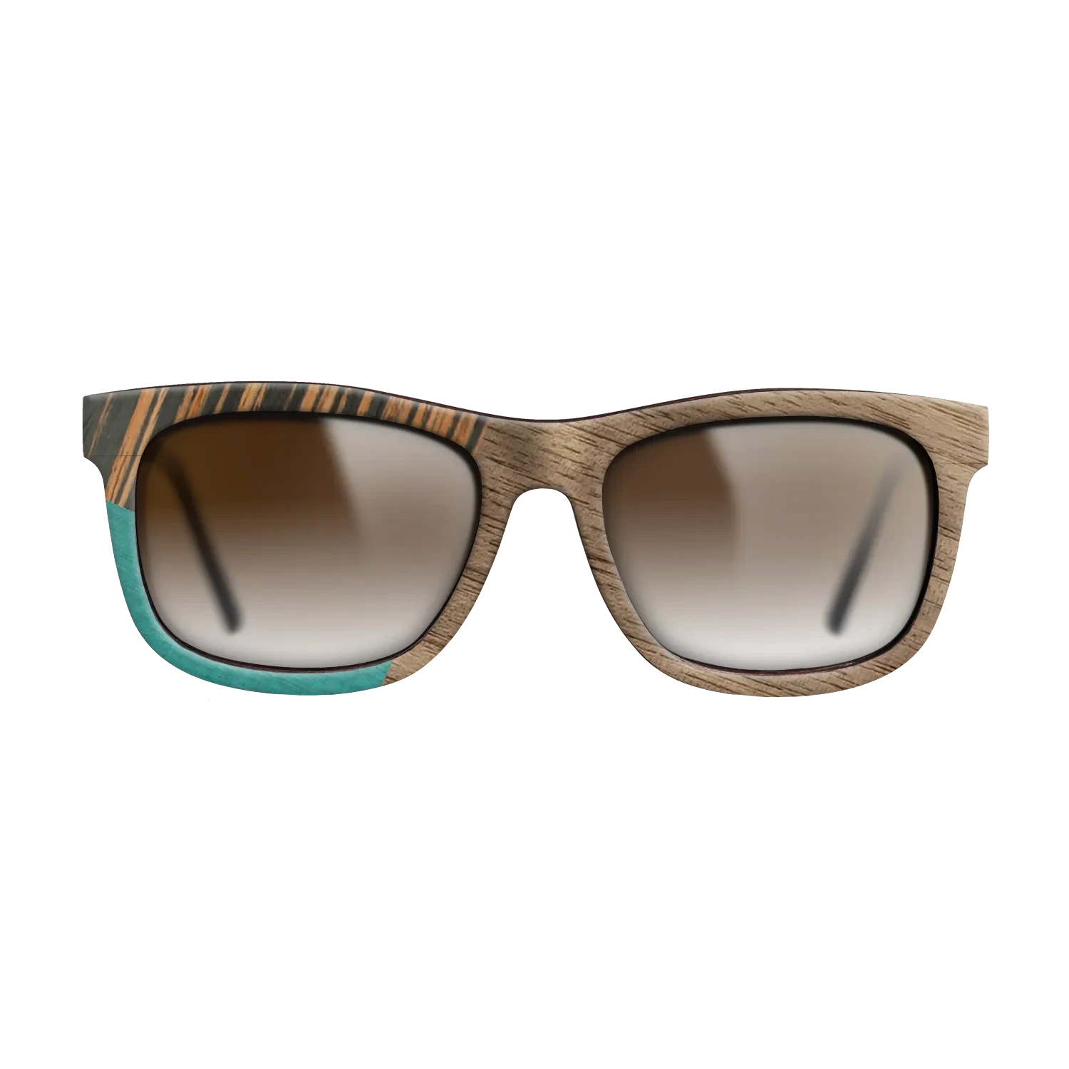 Walnut: Straight Grain,Fumed Oak,Italian Ebony,Poplar Dyed: Turquoise: Geometric - The Hero - Square - SIRIS wood optic