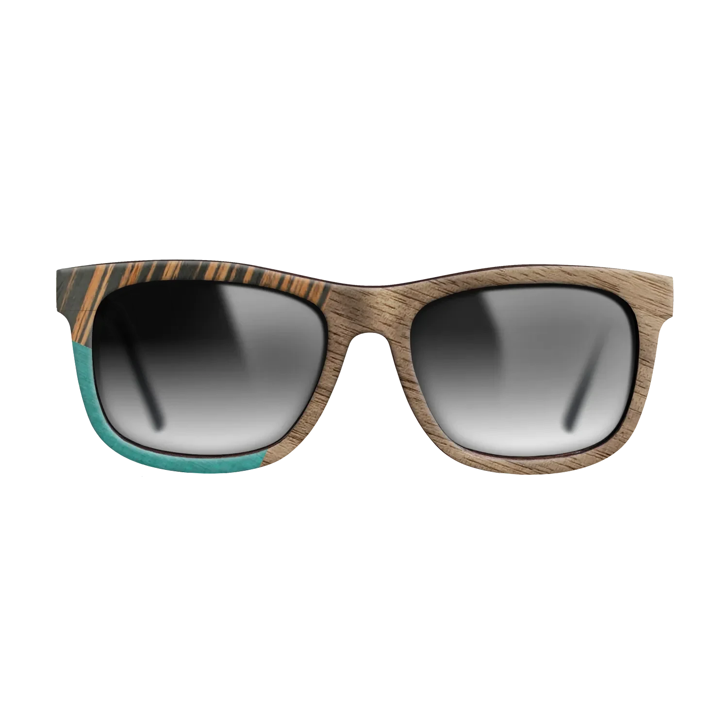 Walnut: Straight Grain,Fumed Oak,Italian Ebony,Poplar Dyed: Turquoise: Geometric - The Hero - Square - SIRIS wood optic