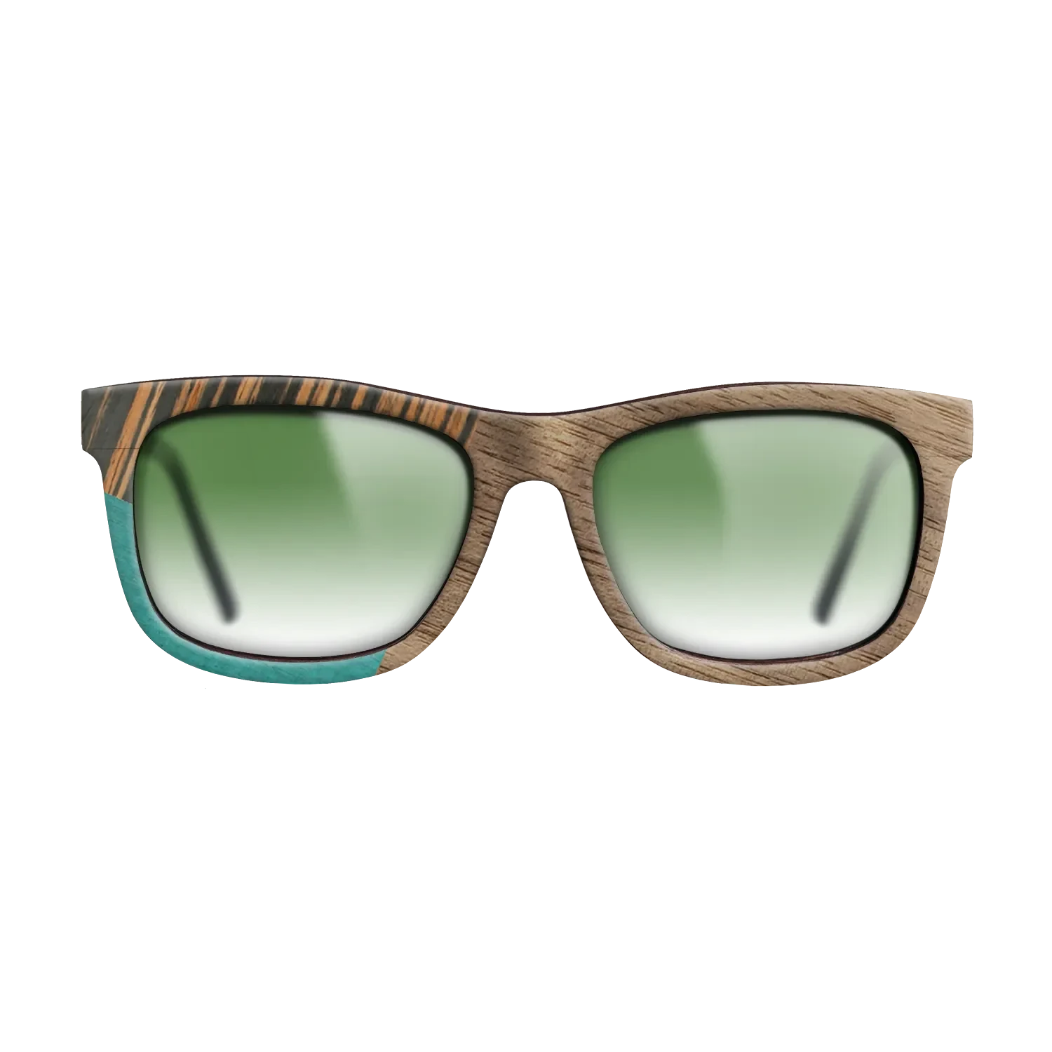 Walnut: Straight Grain,Fumed Oak,Italian Ebony,Poplar Dyed: Turquoise: Geometric - The Hero - Square - SIRIS wood optic