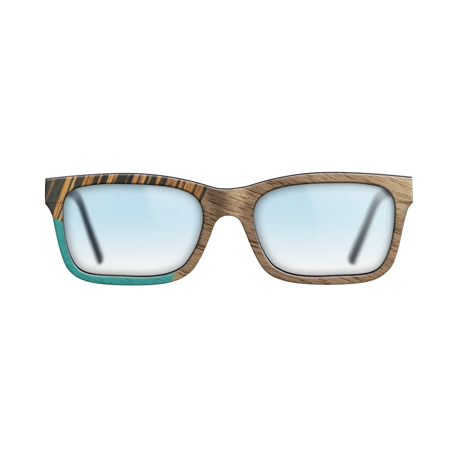 Walnut: Straight Grain,Fumed Oak,Italian Ebony,Poplar Dyed: Turquoise: Geometric - The Sage - Block - SIRIS wood optic