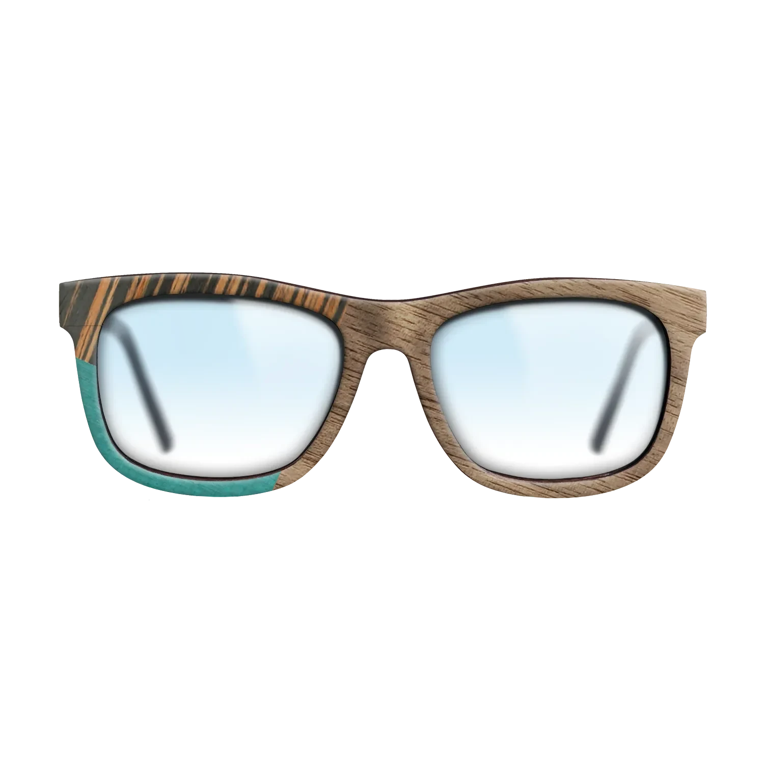 Walnut: Straight Grain,Fumed Oak,Italian Ebony,Poplar Dyed: Turquoise: Geometric - The Hero - Square - SIRIS wood optic