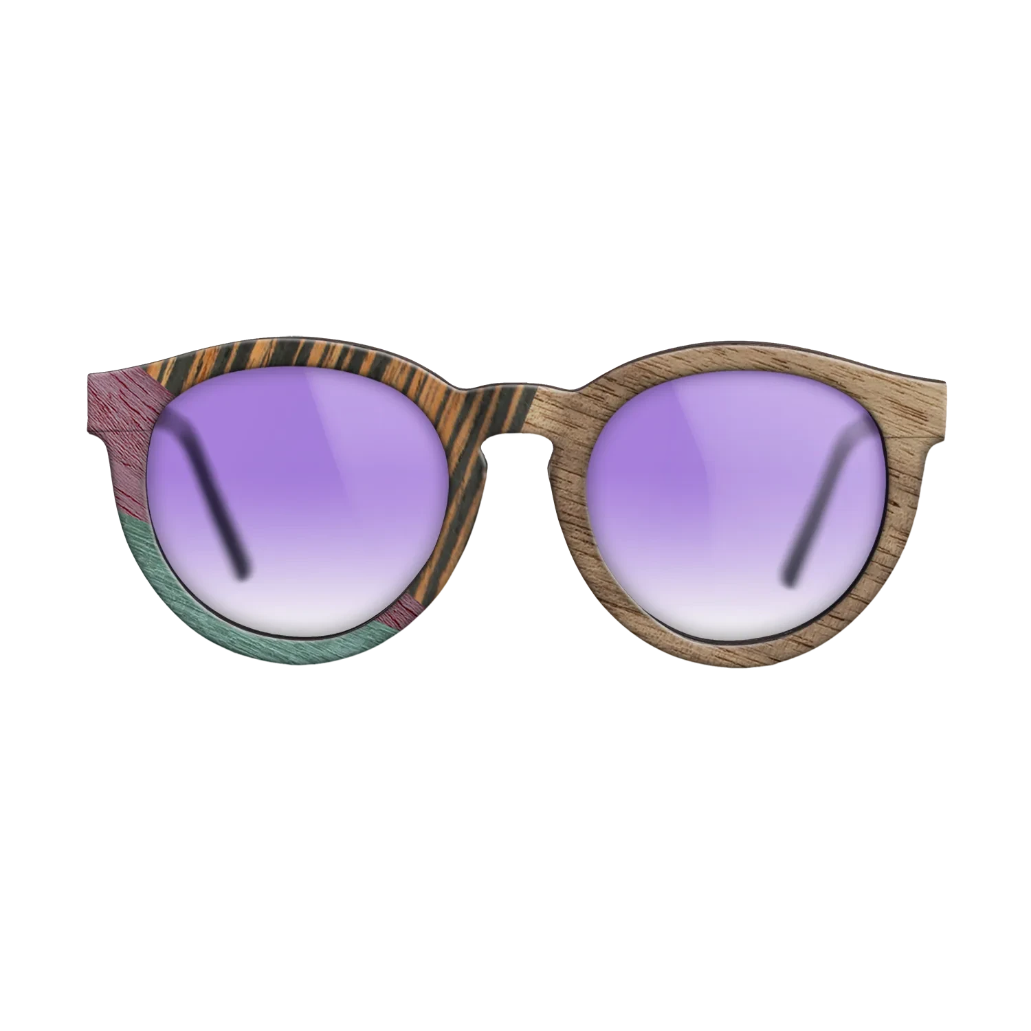 Walnut: Straight Grain,Italian Ebony,Poplar Dyed: Purple,Poplar Dyed: Turquoise,Fumed Oak: Geometric - The Rebel - Round - SIRIS wood optic