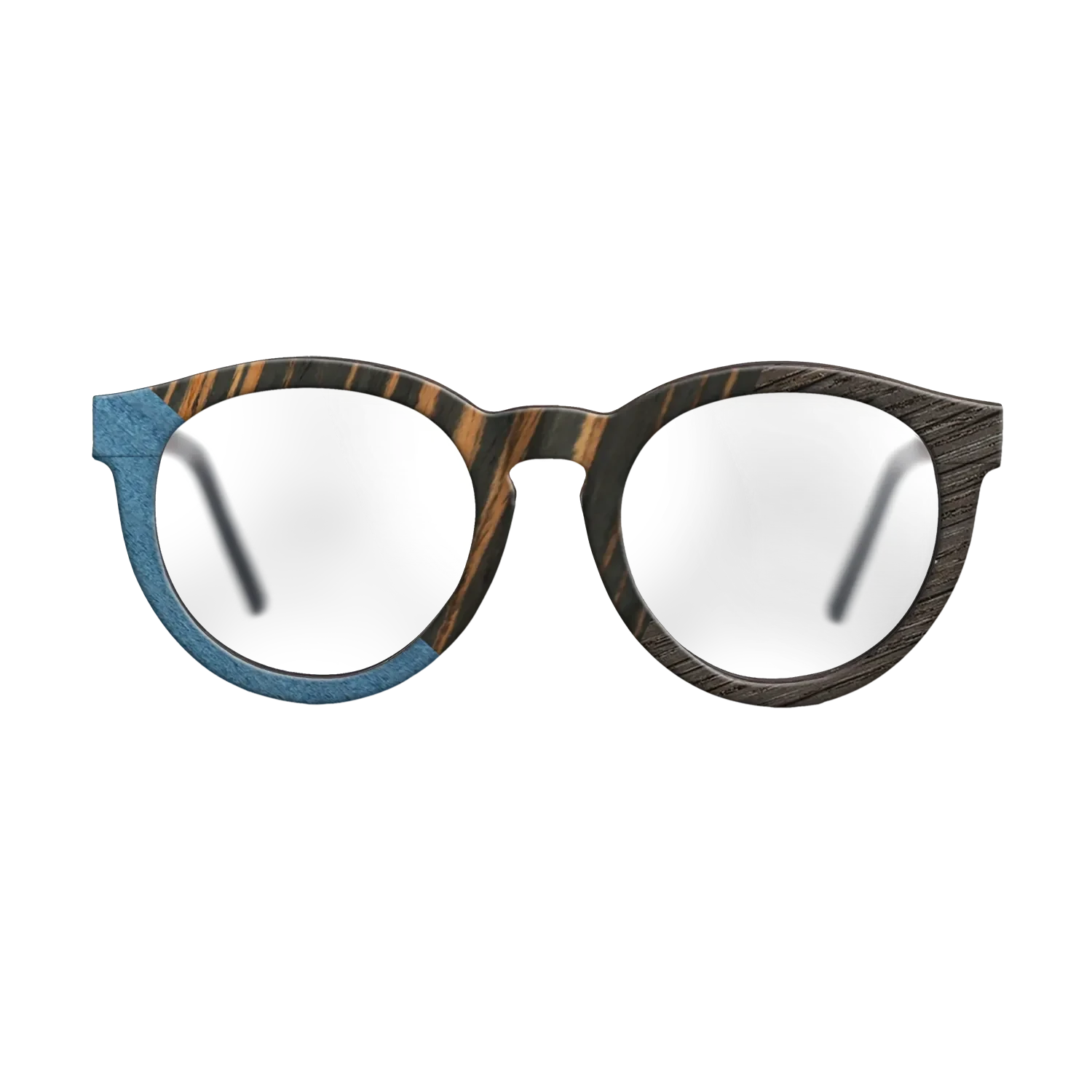 Olive Burl,Poplar Dyed: Blue Denim,Italian Ebony,Fumed Oak: Geometric - The Rebel - Round - SIRIS wood optic