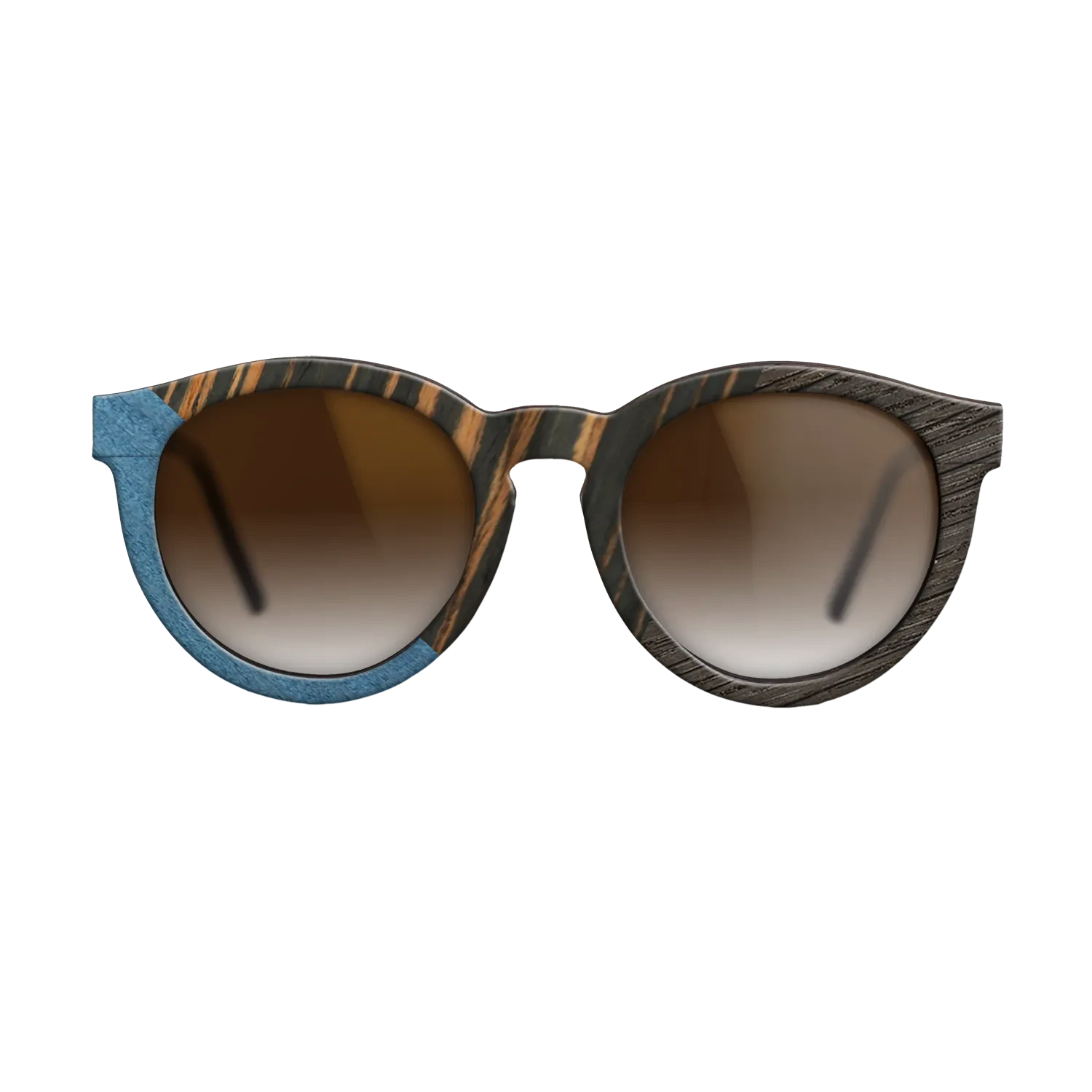 Olive Burl,Poplar Dyed: Blue Denim,Italian Ebony,Fumed Oak: Geometric - The Rebel - Round - SIRIS wood optic