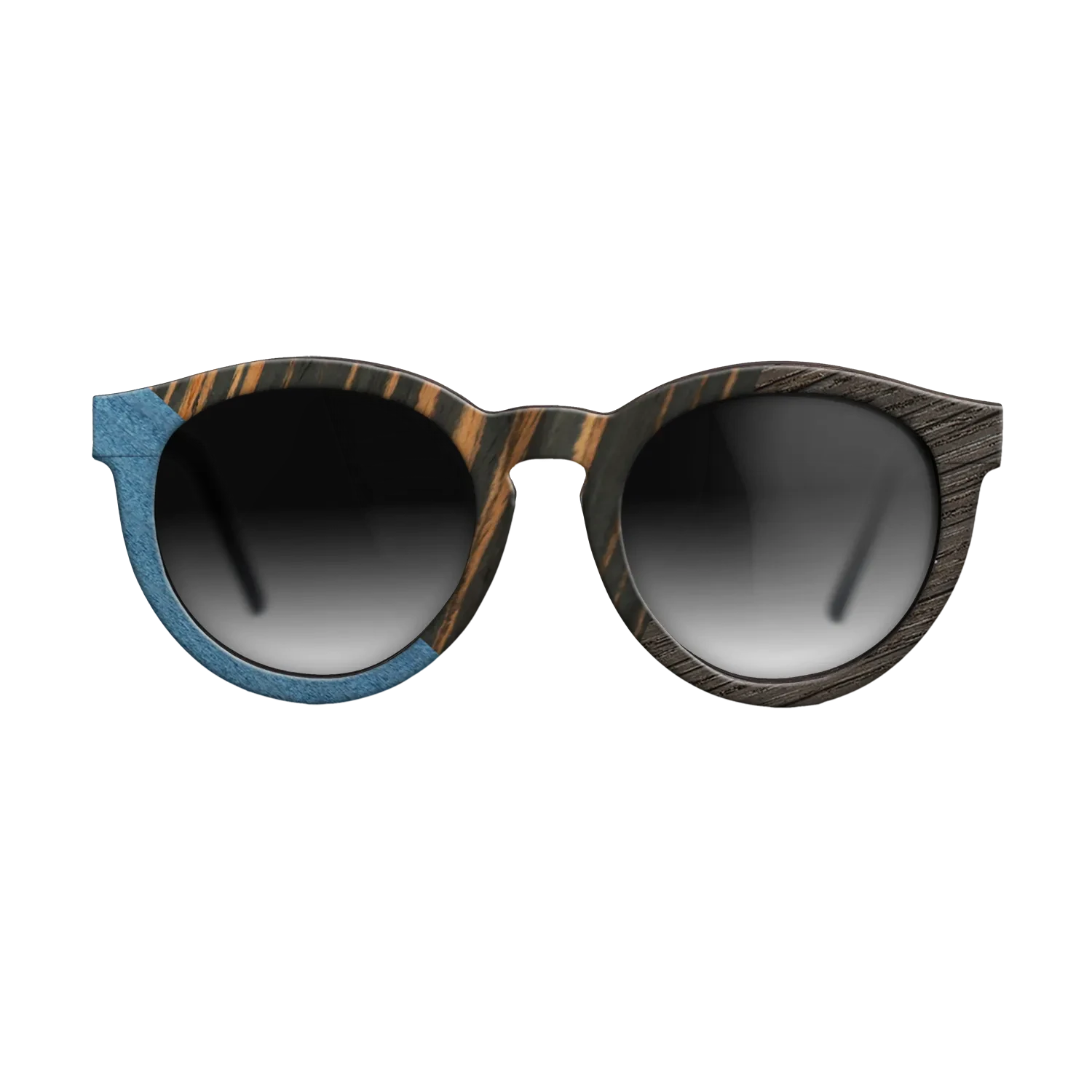 Olive Burl,Poplar Dyed: Blue Denim,Italian Ebony,Fumed Oak: Geometric - The Rebel - Round - SIRIS wood optic