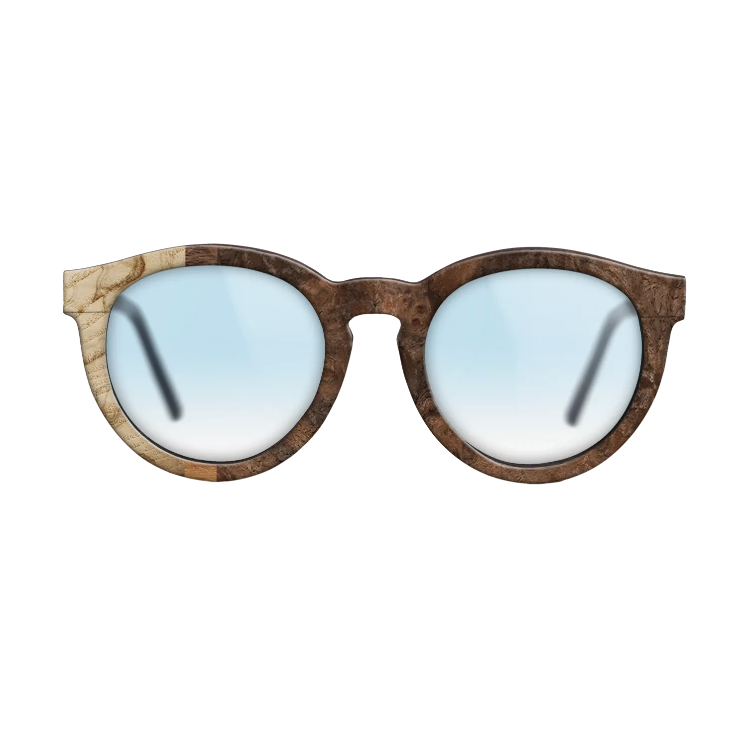 Walnut Burl,Olive Burl,Ziricote Light Quartered: Patch - The Rebel - Round - 774 - SIRIS wood optic