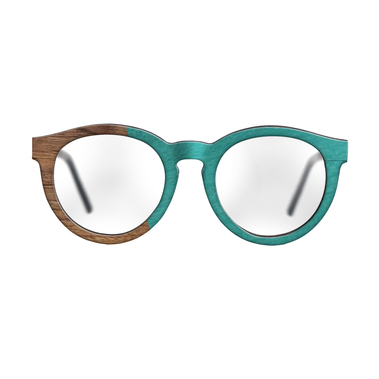 Louro Preto,Walnut Claro Light,Poplar Dyed: Turquoise: Angle Cut - The Rebel - Round - SIRIS wood optic