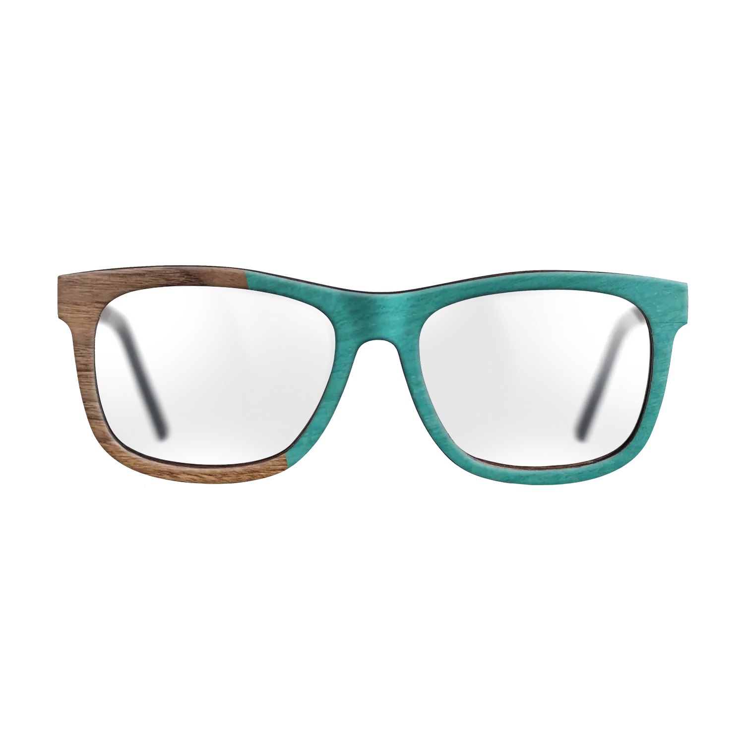 Louro Preto,Walnut Claro Light,Poplar Dyed: Turquoise: Angle Cut - The Hero - Square - SIRIS wood optic