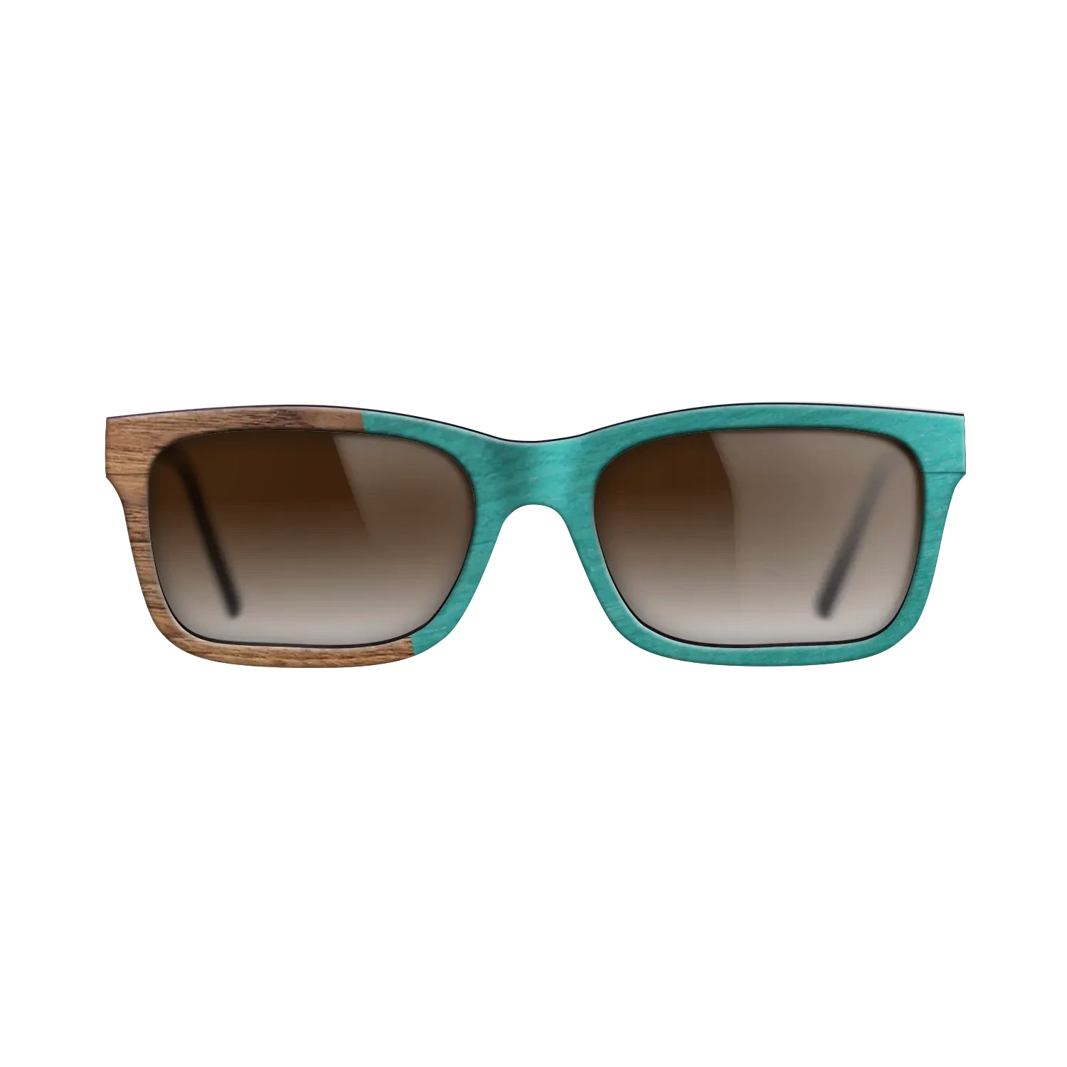 Louro Preto,Walnut Claro Light,Poplar Dyed: Turquoise: Angle Cut - The Sage - Rectangle - SIRIS wood optic