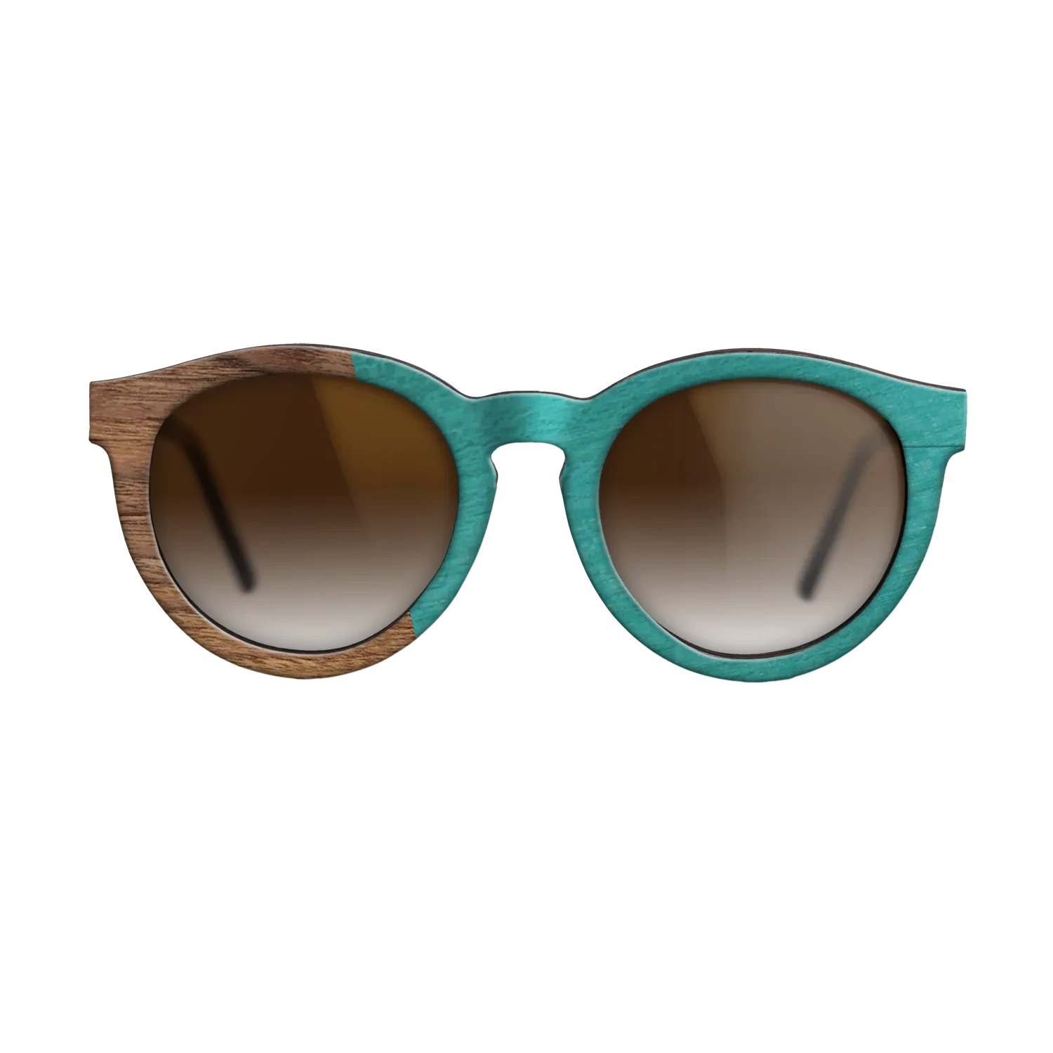 Louro Preto,Walnut Claro Light,Poplar Dyed: Turquoise: Angle Cut - The Rebel - Round - SIRIS wood optic