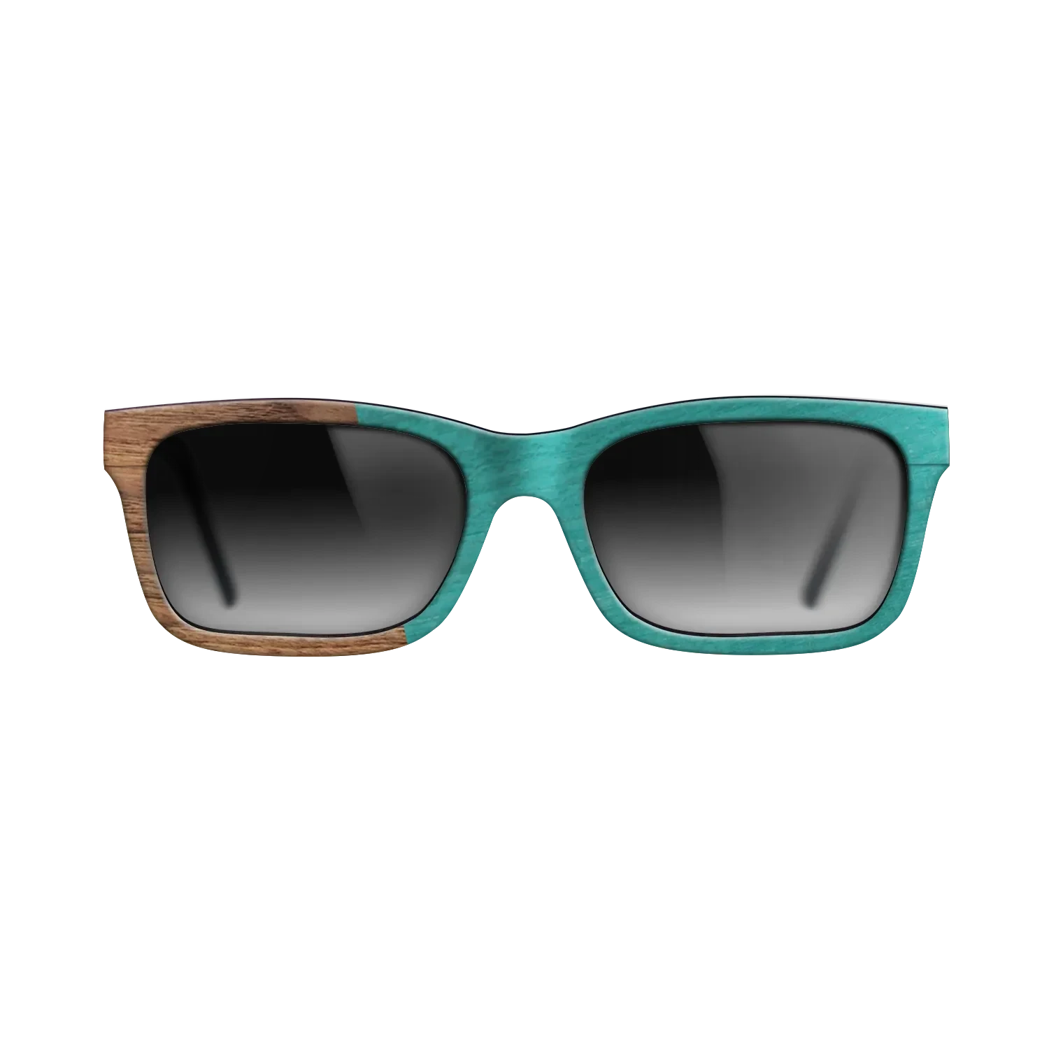 Louro Preto,Walnut Claro Light,Poplar Dyed: Turquoise: Angle Cut - The Sage - Rectangle - SIRIS wood optic