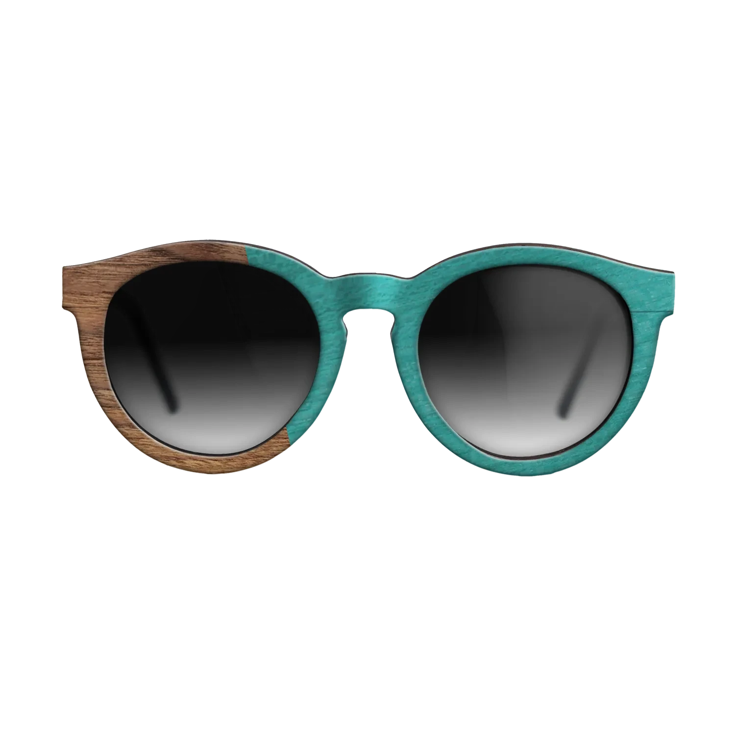 Louro Preto,Walnut Claro Light,Poplar Dyed: Turquoise: Angle Cut - The Rebel - Round - SIRIS wood optic