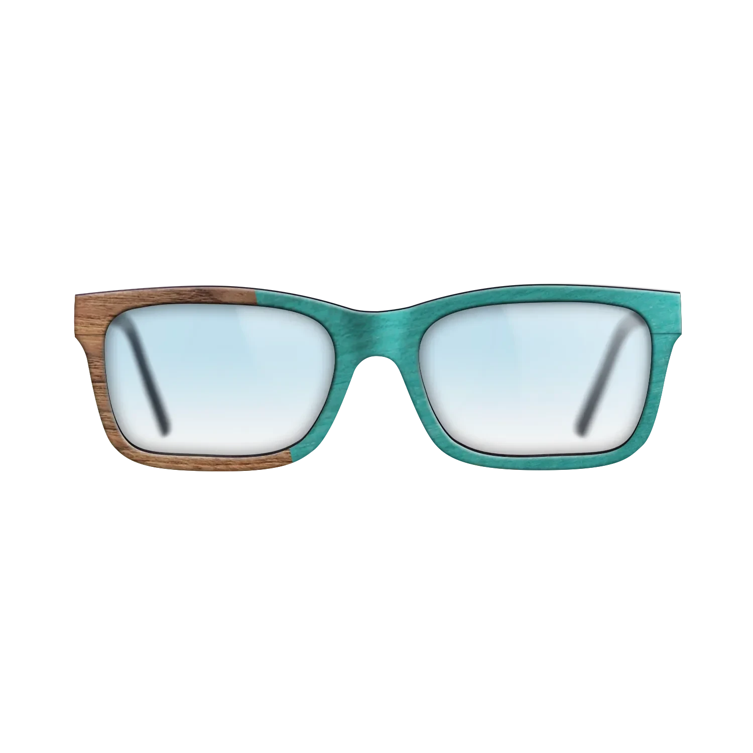 Louro Preto,Walnut Claro Light,Poplar Dyed: Turquoise: Angle Cut - The Sage - Rectangle - SIRIS wood optic