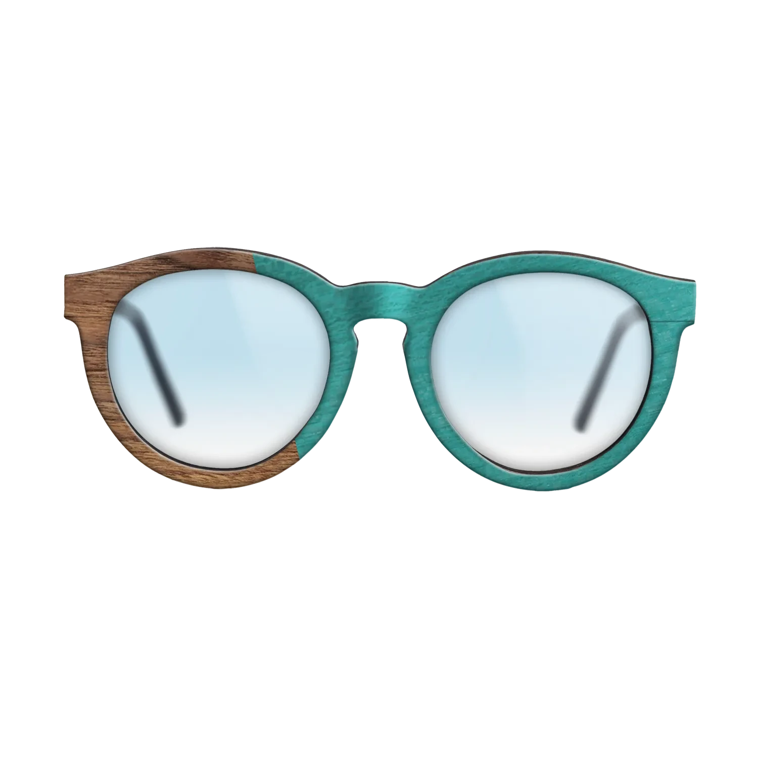 Louro Preto,Walnut Claro Light,Poplar Dyed: Turquoise: Angle Cut - The Rebel - Round - SIRIS wood optic