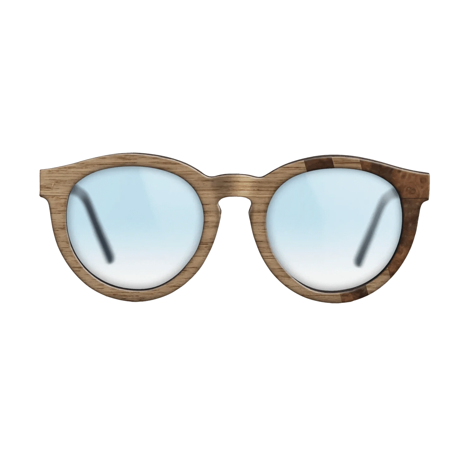 Walnut: Straight Grain,Walnut Burl: Splice - The Rebel - Round - SIRIS wood optic