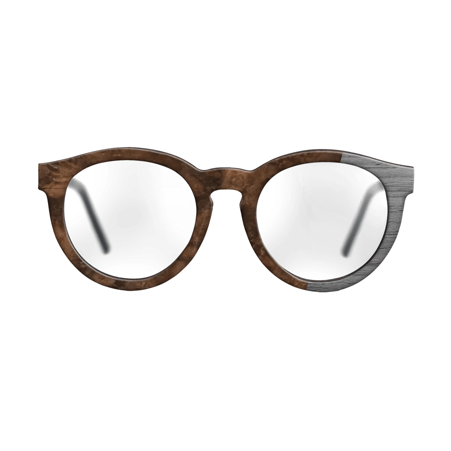 Walnut Burl,Poplar Dyed: Grey: Bauhaus - The Rebel - Round - 1879 - SIRIS wood optic