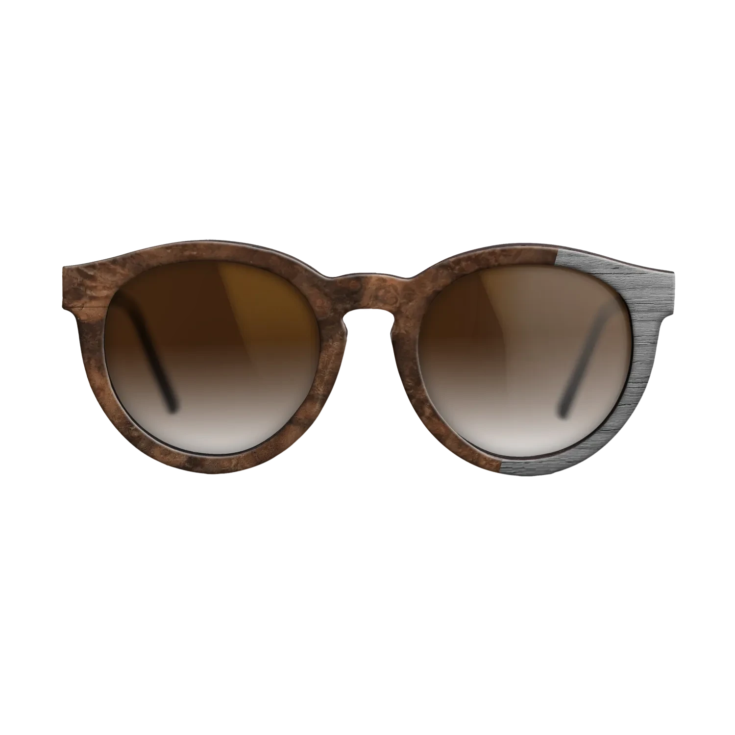 Walnut Burl,Poplar Dyed: Grey: Bauhaus - The Rebel - Round - 1879 - SIRIS wood optic