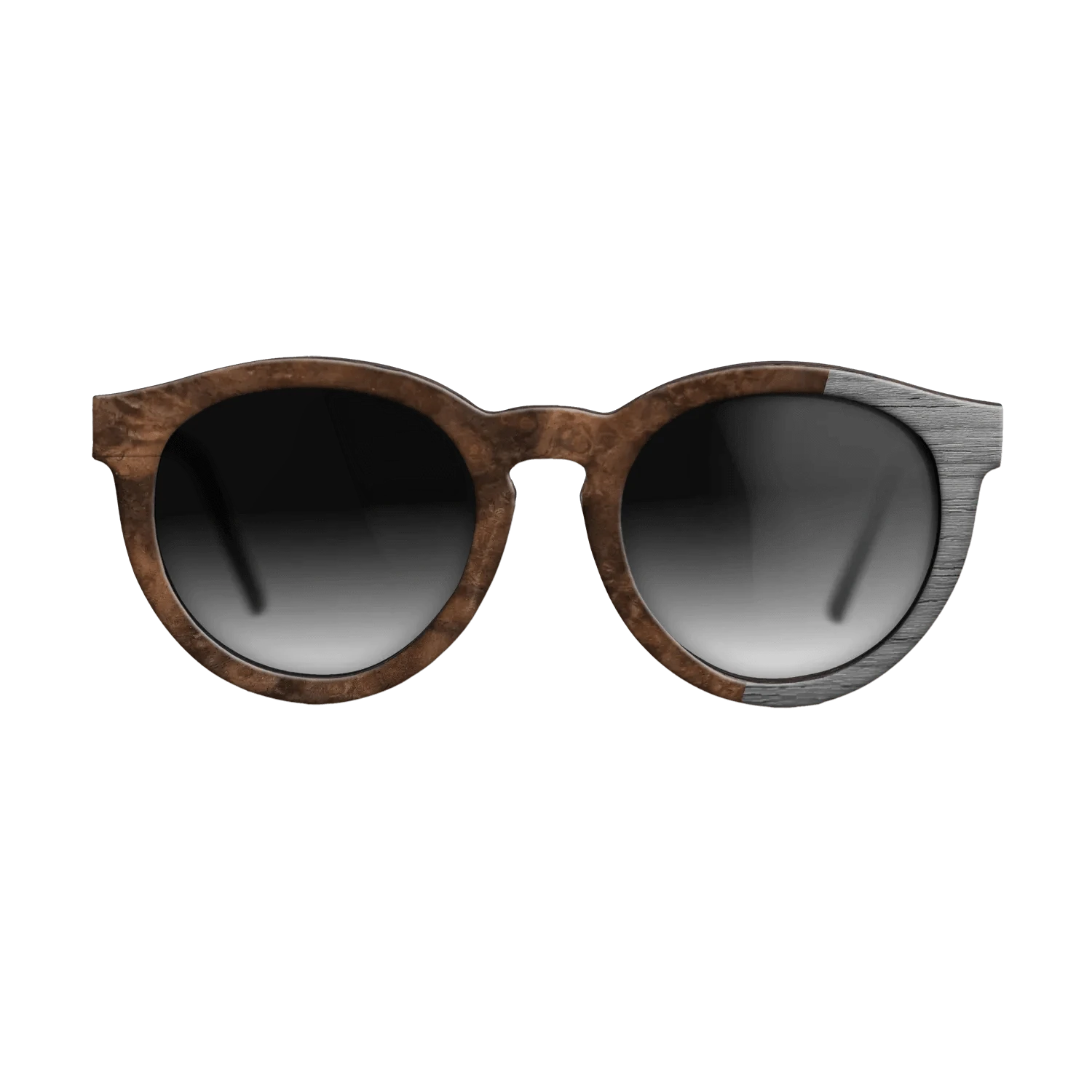 Walnut Burl,Poplar Dyed: Grey: Bauhaus - The Rebel - Round - 1879 - SIRIS wood optic