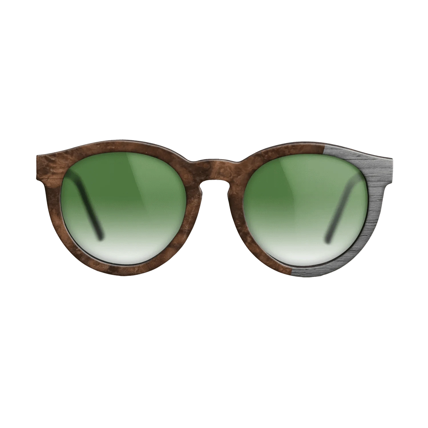 Walnut Burl,Poplar Dyed: Grey: Bauhaus - The Rebel - Round - 1879 - SIRIS wood optic