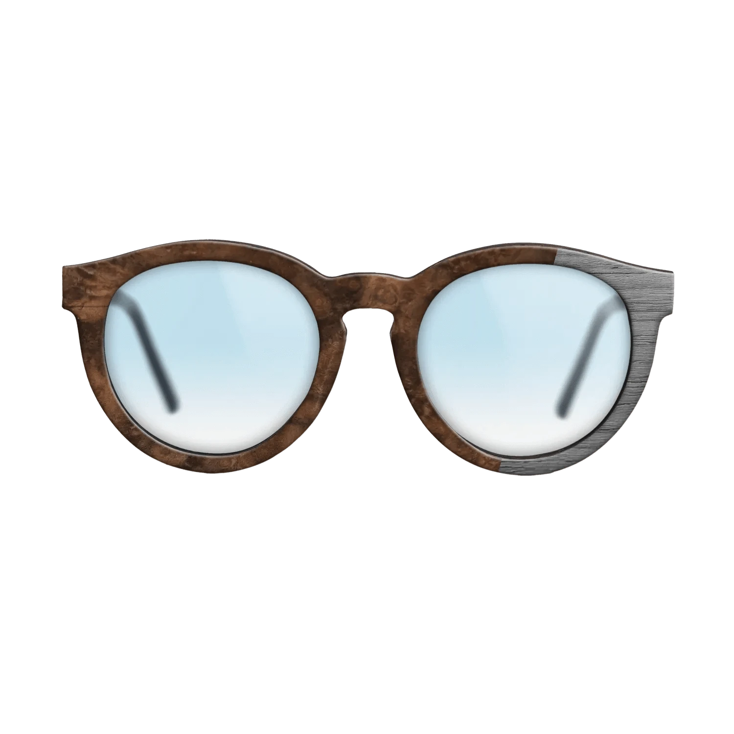 Walnut Burl,Poplar Dyed: Grey: Bauhaus - The Rebel - Round - 1879 - SIRIS wood optic