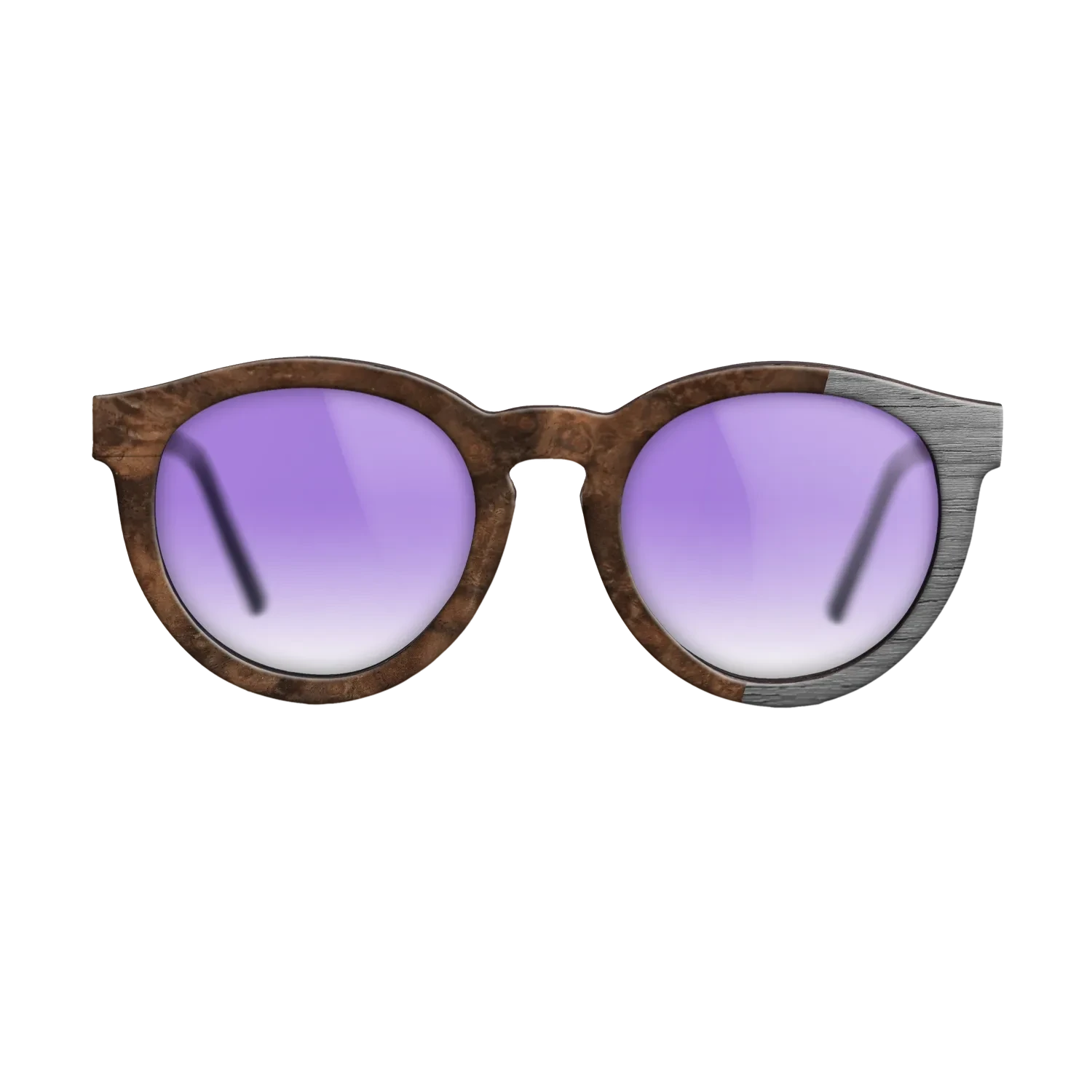 Walnut Burl,Poplar Dyed: Grey: Bauhaus - The Rebel - Round - 1879 - SIRIS wood optic