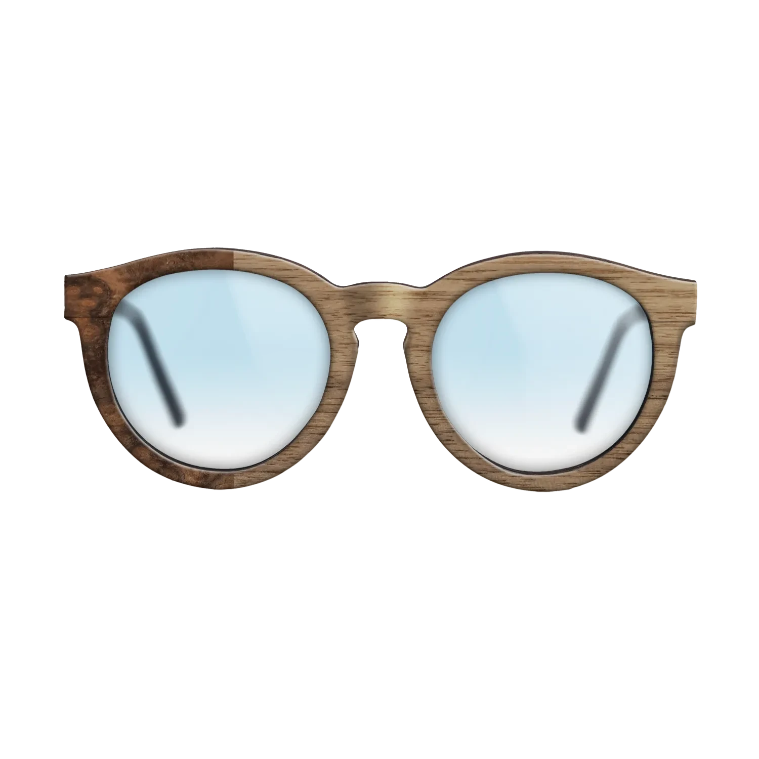 Walnut: Straight Grain,Walnut Burl: Binary - The Rebel - Round - SIRIS wood optic